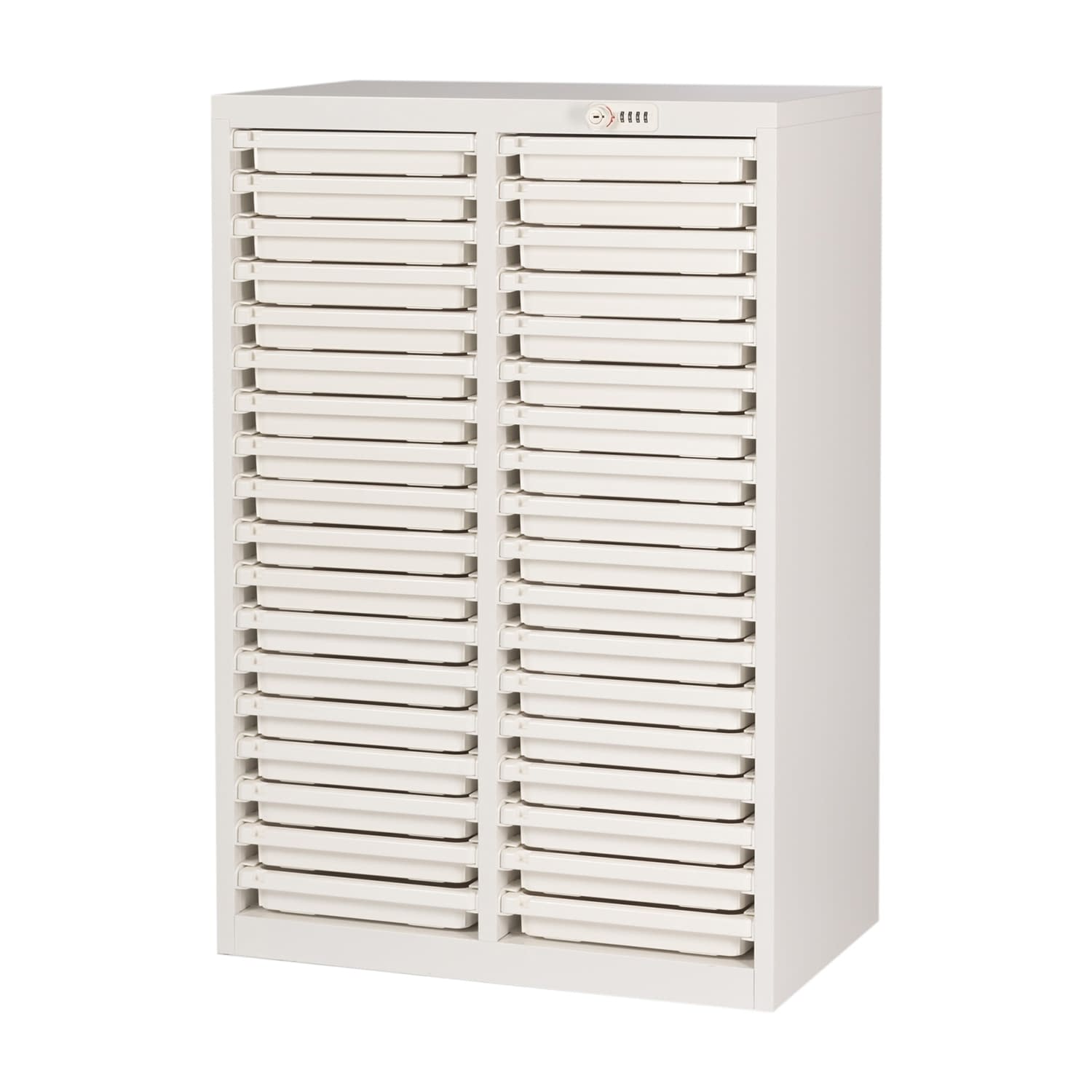 薬剤保管庫メディロックMLG(浅型) 2列×18段 キャビネット(薬品) 24-6972-0101 ネオホワイト 宮成製作所 MLGC-236D(2レツ18ダン)