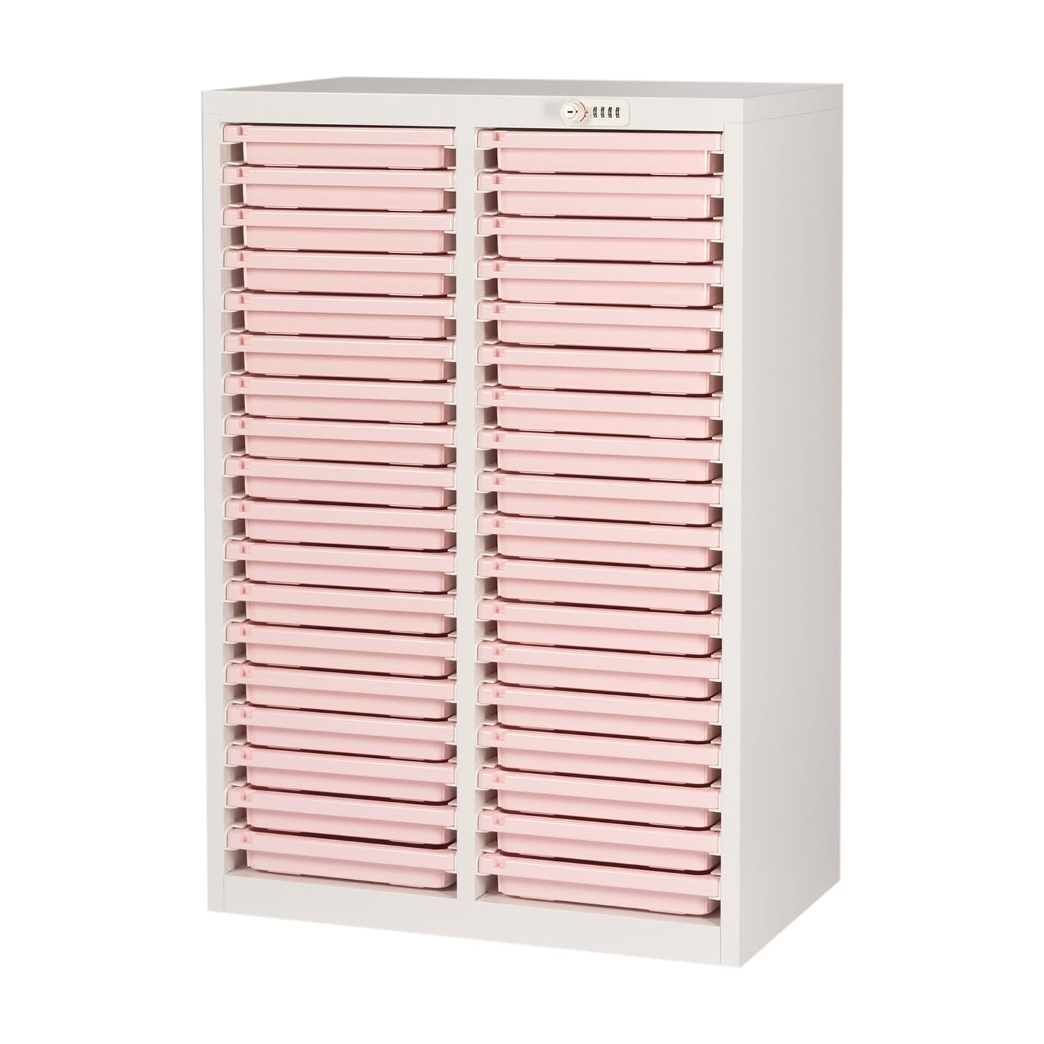 薬剤保管庫メディロックMLG(浅型) 2列×18段 キャビネット(薬品) 24-6972-0102 ピーチ 宮成製作所 MLGC-236D(2レツ18ダン)