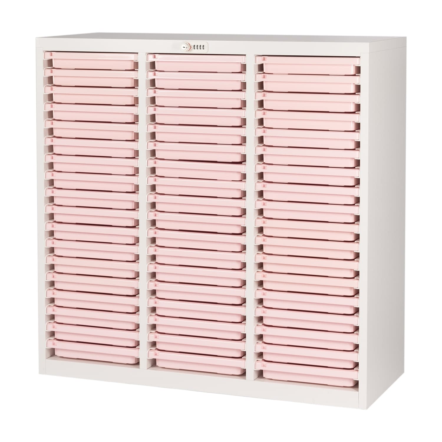 薬剤保管庫メディロックMLG(浅型) 3列×18段 キャビネット(薬品) 24-6972-0202 ピーチ 宮成製作所 MLGC-354D(3レツ18ダン)