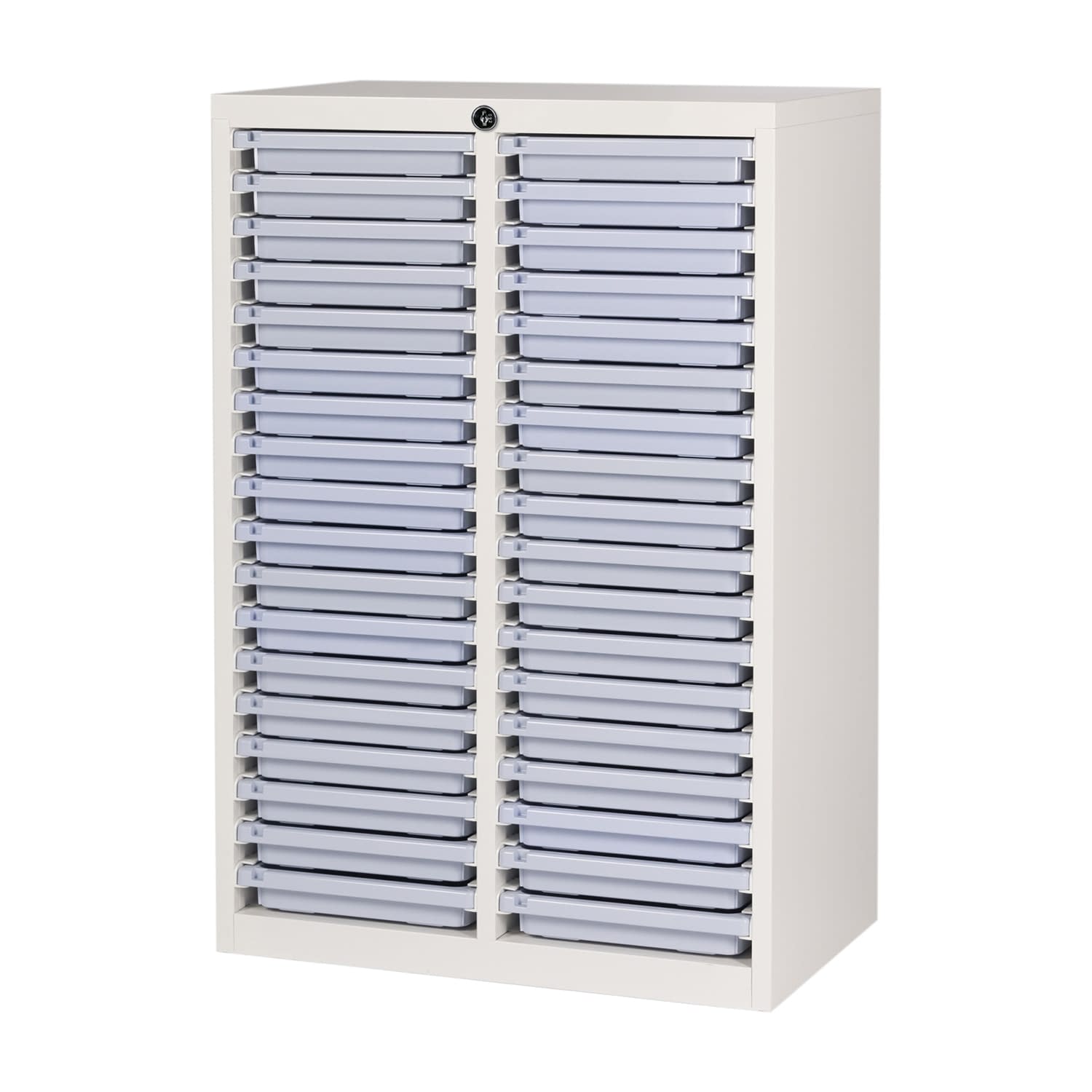 薬剤保管庫メディロックMLG(浅型) 2列×18段 キャビネット(薬品) 24-7118-0103 ライトパープル 宮成製作所 MLGC-236C(2レツ18ダン)