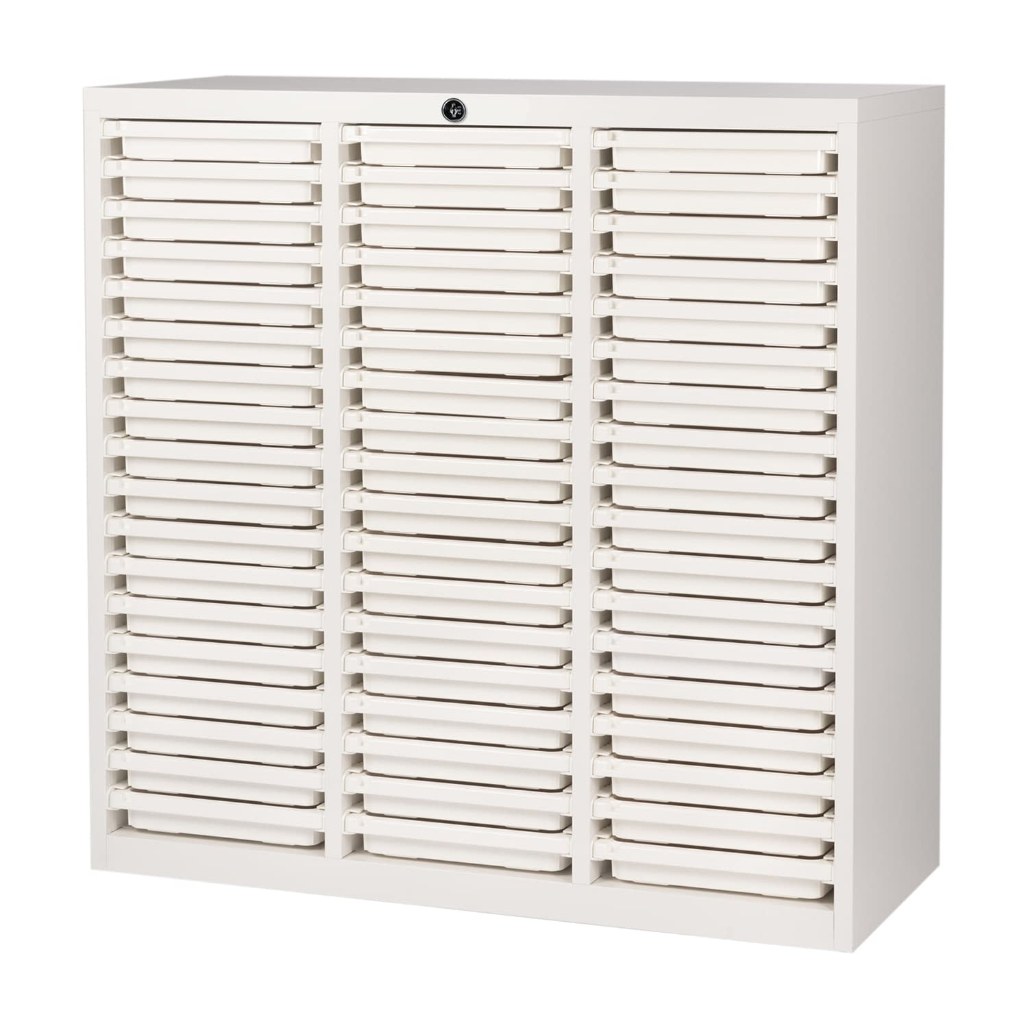 薬剤保管庫メディロックMLG(浅型) 3列×18段 キャビネット(薬品) 24-7118-0201 ネオホワイト 宮成製作所 MLGC-354C(3レツ18ダン)