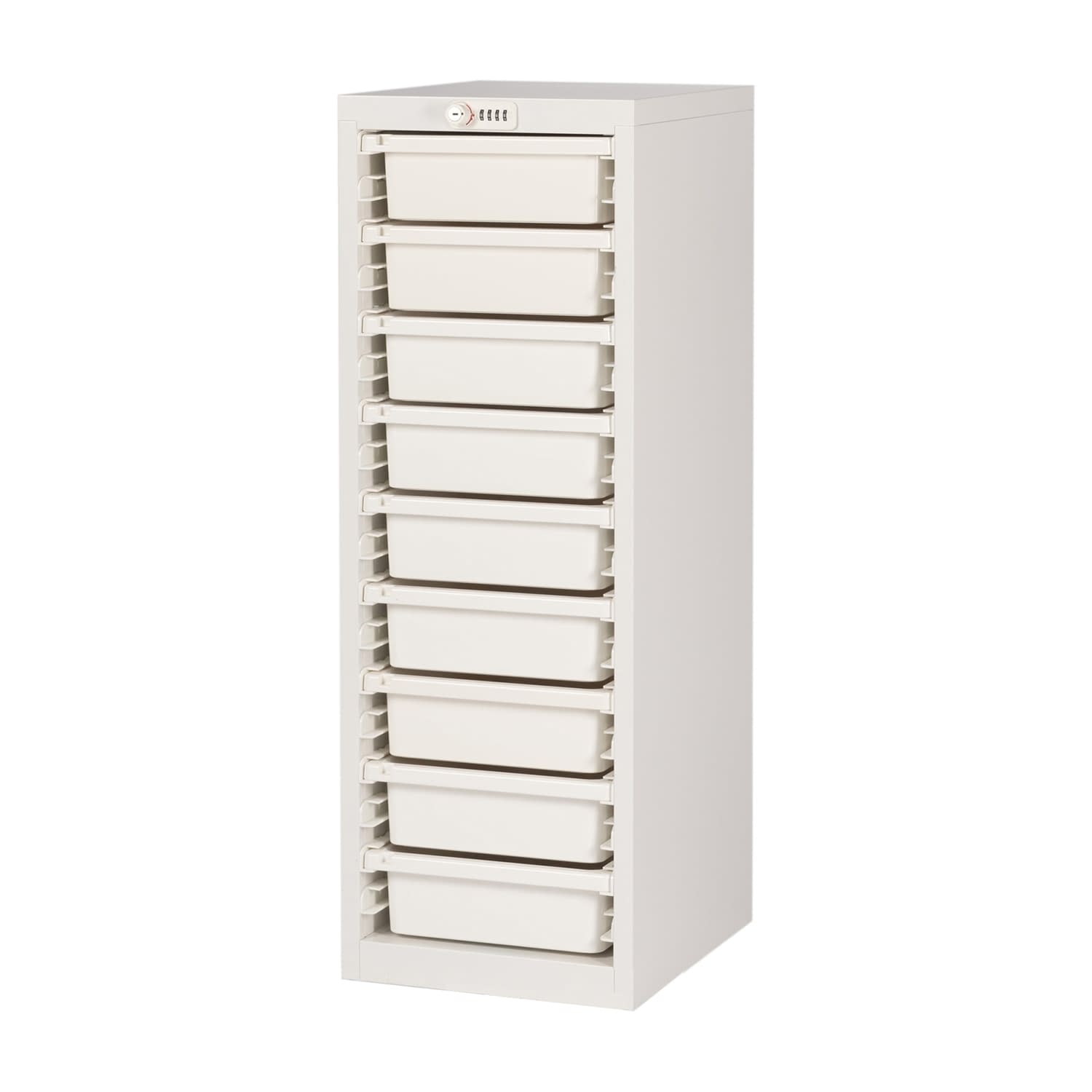 薬剤保管庫メディロックMLG(深型) 1列×9段 キャビネット(薬品) 24-6973-0001 ネオホワイト 宮成製作所 MLGC-109D(1レツ9ダン)