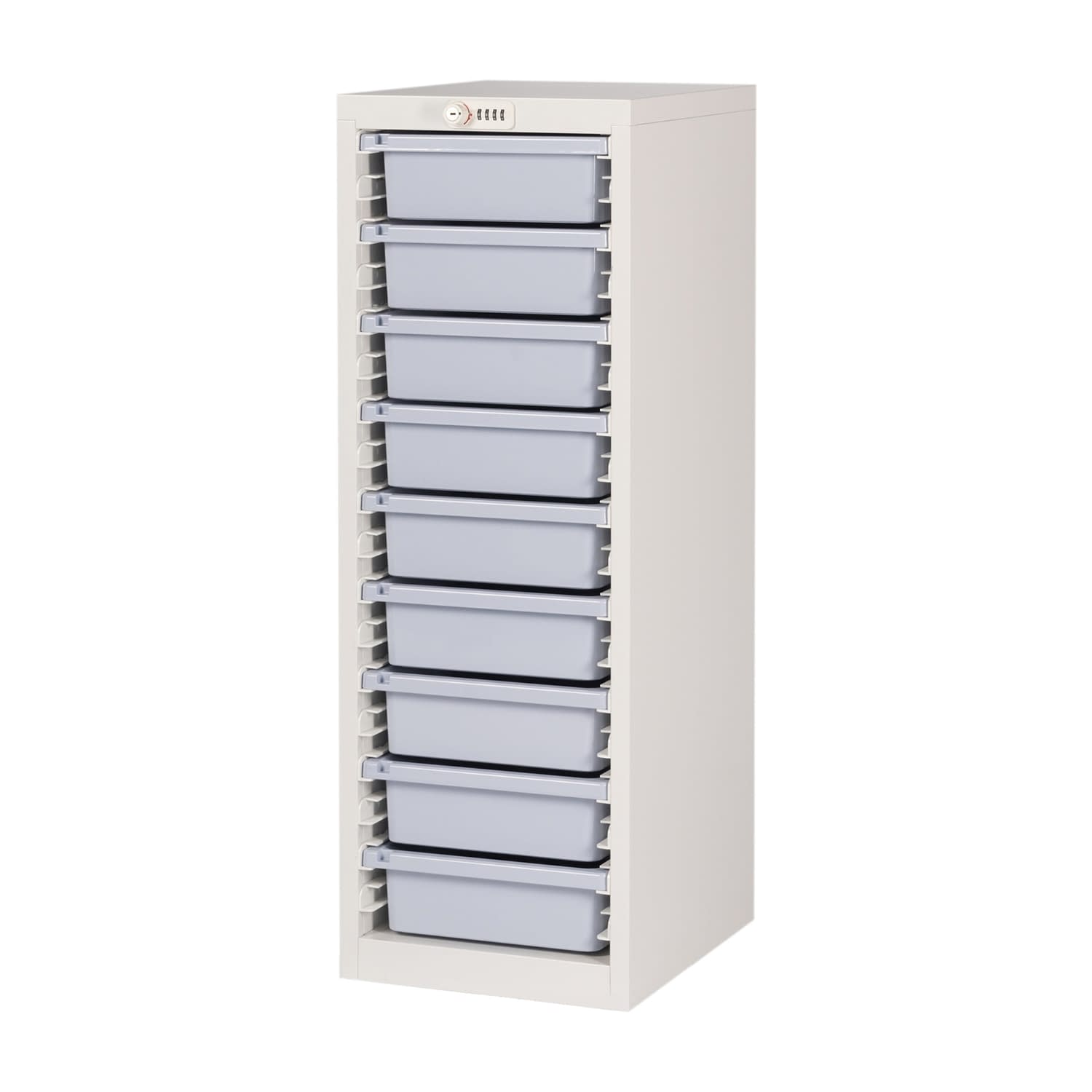 薬剤保管庫メディロックMLG(深型) 1列×9段 キャビネット(薬品) 24-6973-0003 ライトパープル 宮成製作所 MLGC-109D(1レツ9ダン)