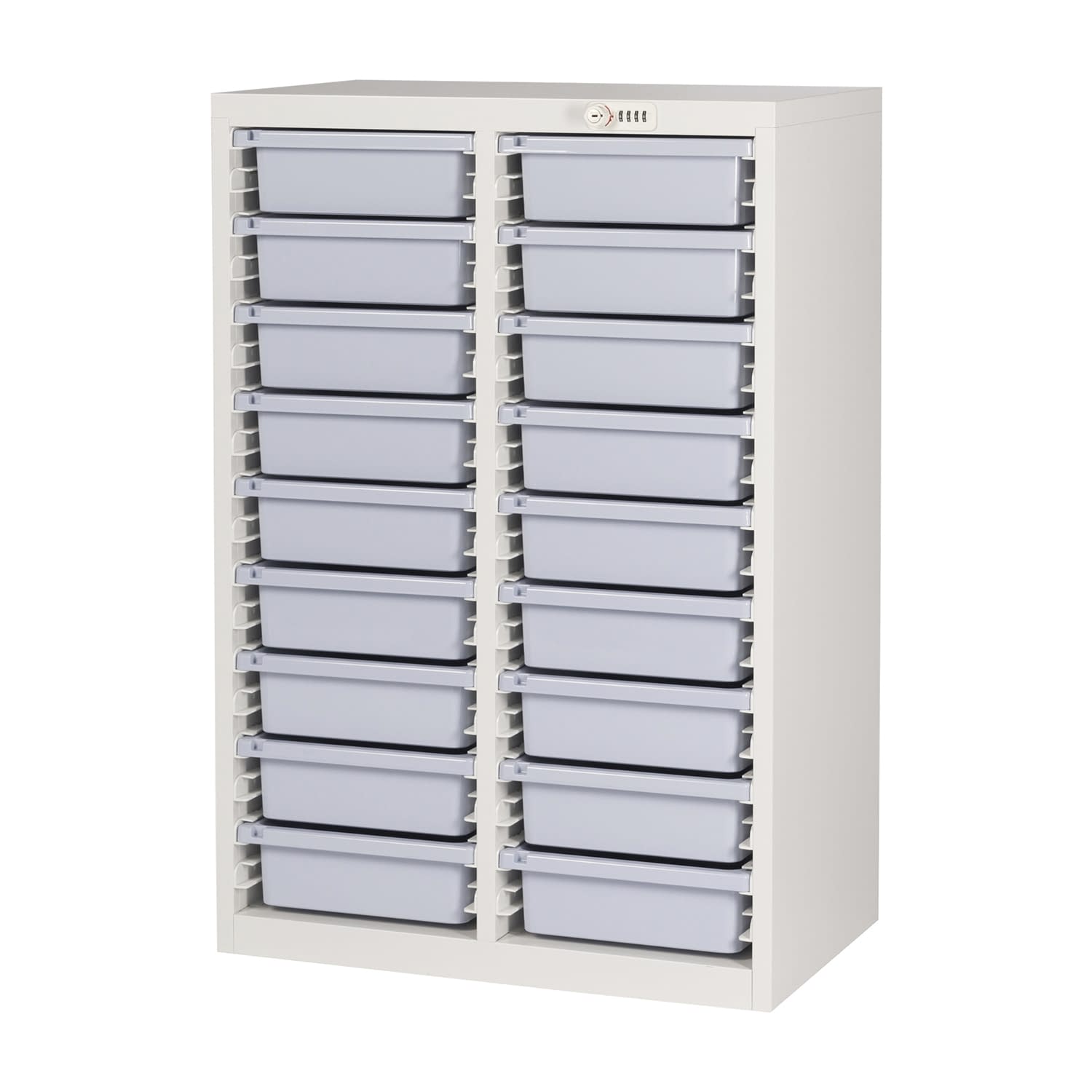 薬剤保管庫メディロックMLG(深型) 2列×9段 キャビネット(薬品) 24-6973-0103 ライトパープル 宮成製作所 MLGC-218D(2レツ9ダン)