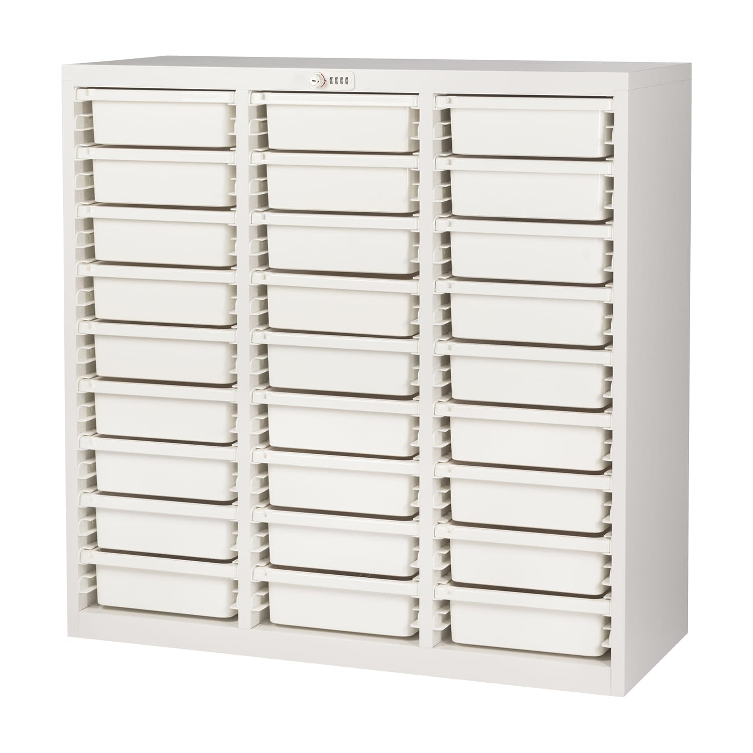 薬剤保管庫メディロックMLG(深型) 3列×9段 キャビネット(薬品) 24-6973-0201 ネオホワイト 宮成製作所 MLGC-327D(3レツ9ダン)