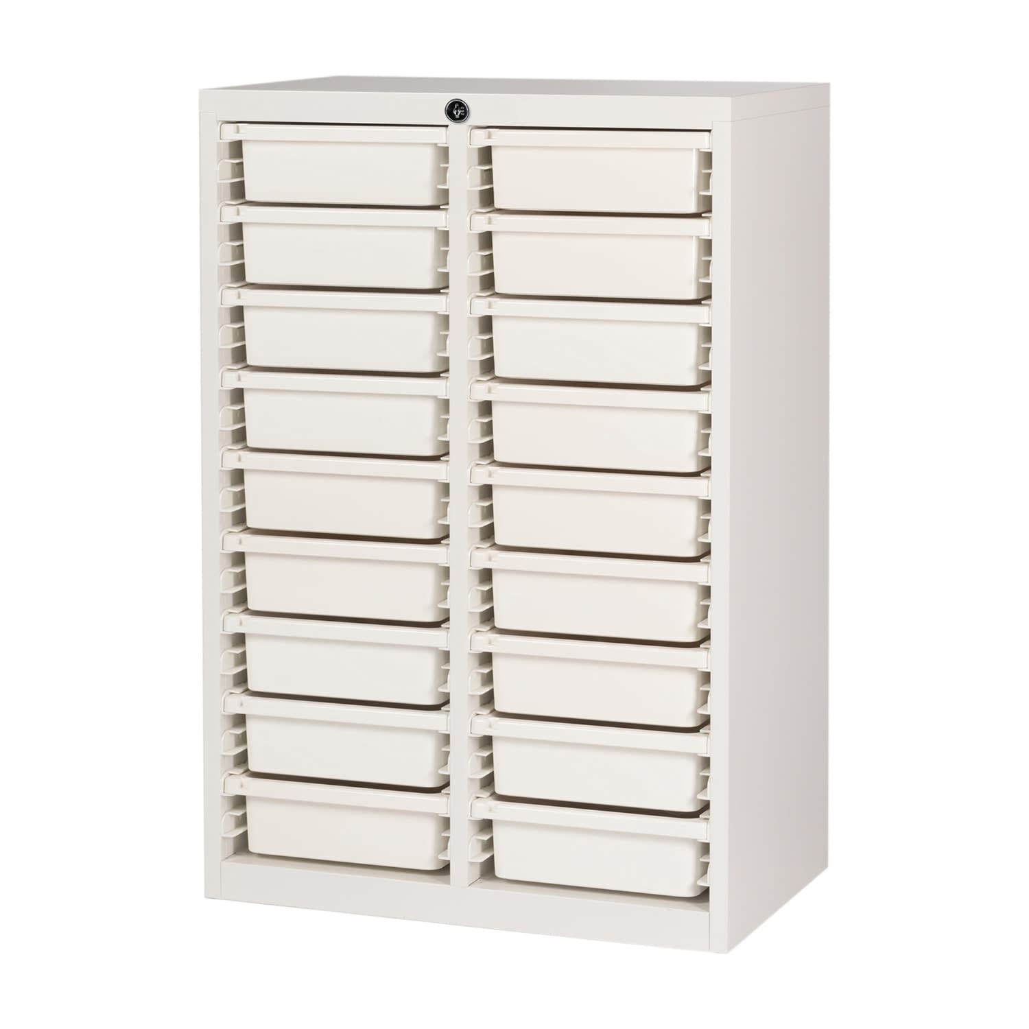 薬剤保管庫メディロックMLG(深型) 2列×9段 キャビネット(薬品) 24-7119-0101 ネオホワイト 宮成製作所 MLGC-218C(2レツ9ダン)