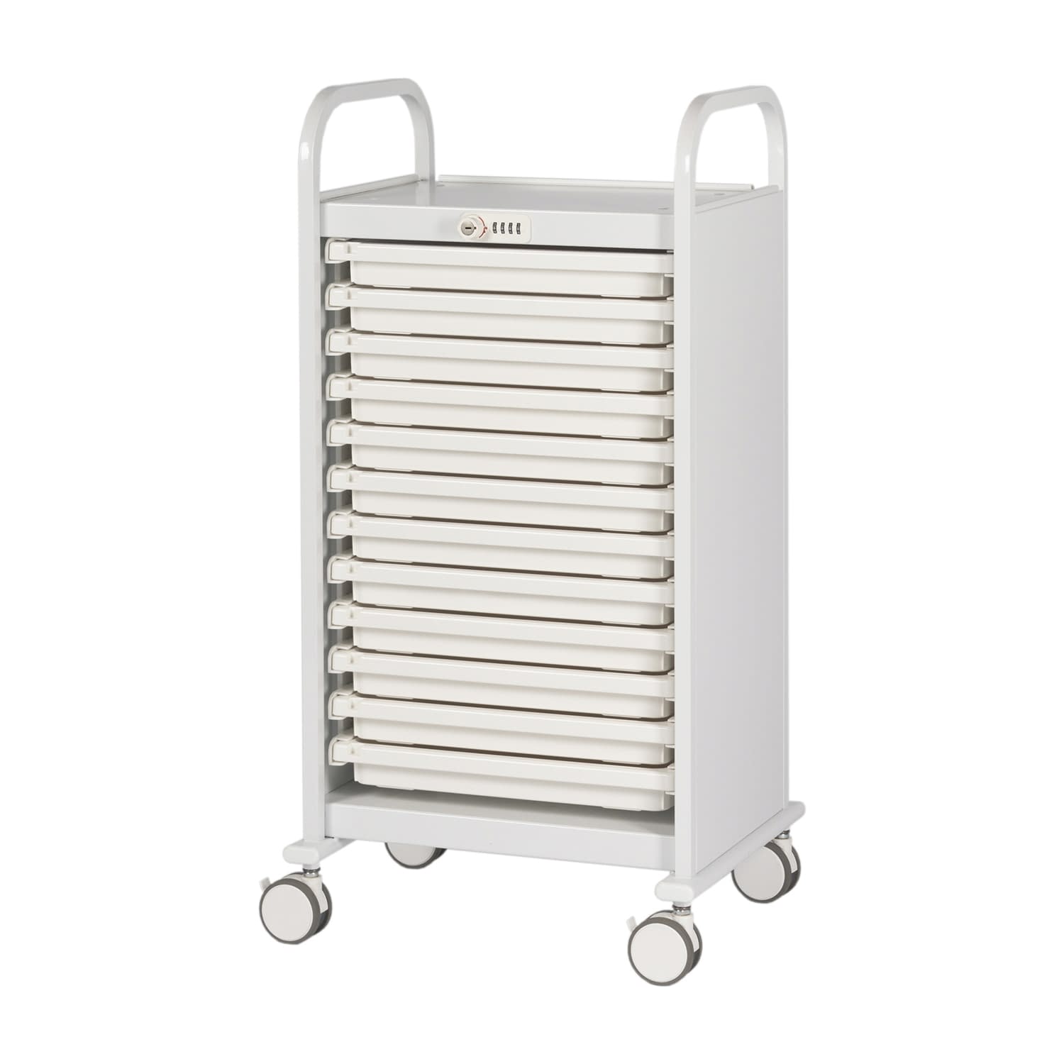 メディロックMLG与薬カート(浅型) 浅型 キャビネット(薬品) 24-6974-0001 ネオホワイト 宮成製作所 MLGW-112D(12ダン)