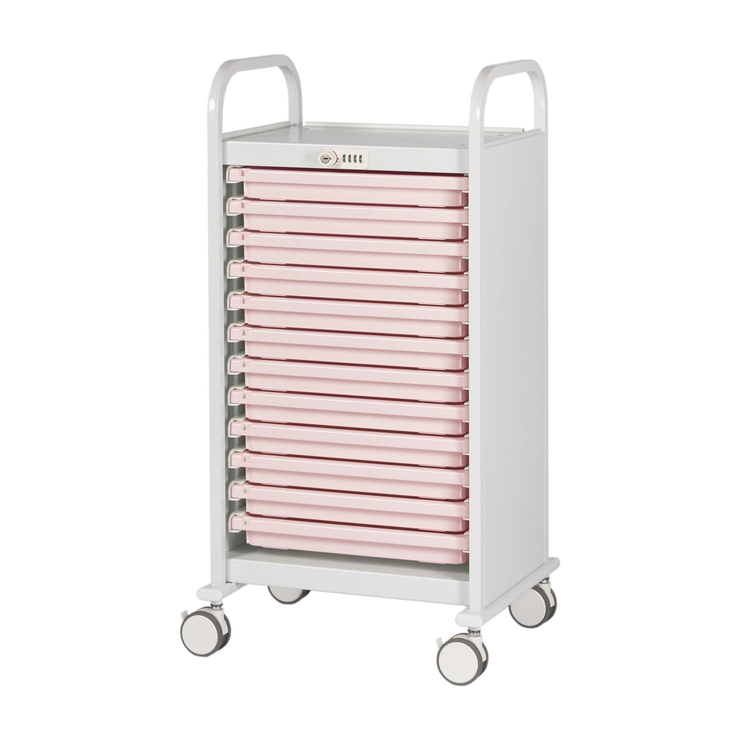 メディロックMLG与薬カート(浅型) 浅型 キャビネット(薬品) 24-6974-0002 ピーチ 宮成製作所 MLGW-112D(12ダン)