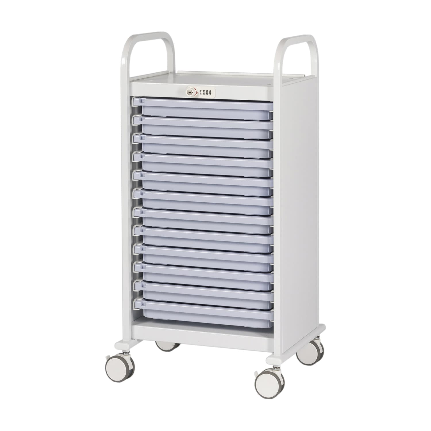 メディロックMLG与薬カート(浅型) 浅型 キャビネット(薬品) 24-6974-0003 ライトパープル 宮成製作所 MLGW-112D(12ダン)