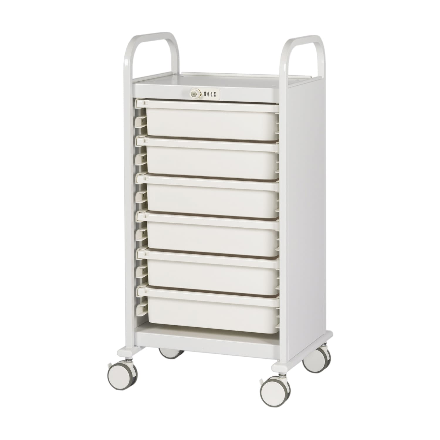 メディロックMLG与薬カート(深型) 深型 キャビネット(薬品) 24-6974-0101 ネオホワイト 宮成製作所 MLGW-106D(6ダン)