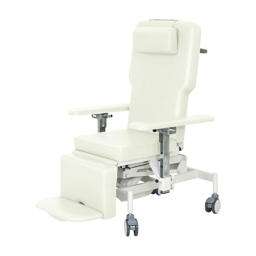 車いす式油圧ストレッチャー 24-7163-0001 ビニルレザー白 高田ベッド製作所 TB-1398(76X180X50-80