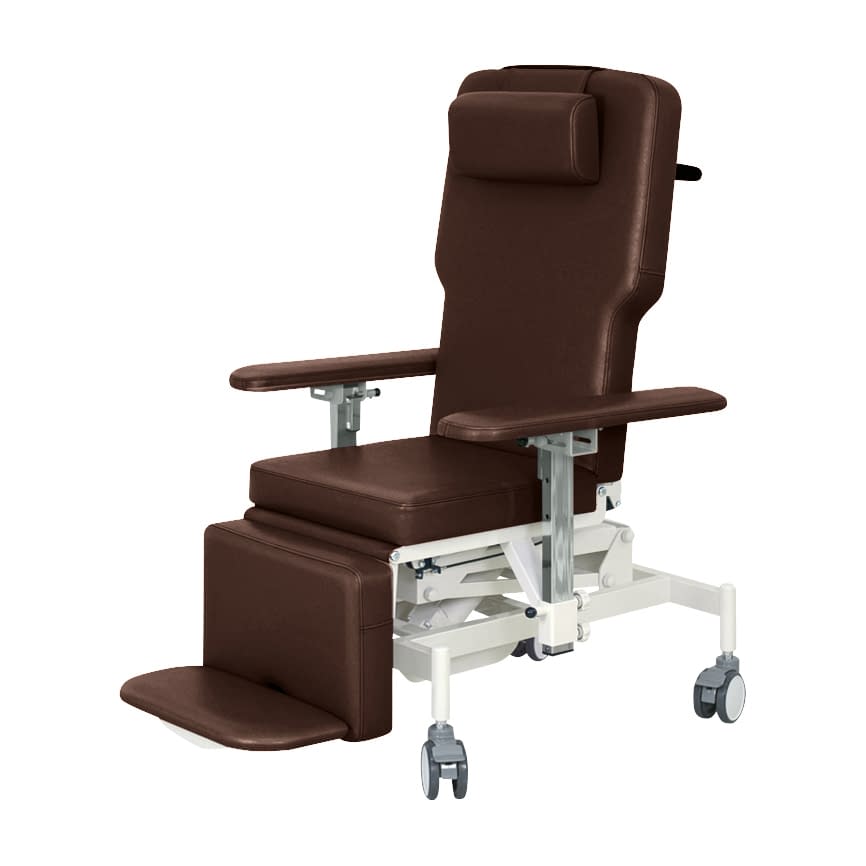 車いす式油圧ストレッチャー 24-7163-0004 ビニルレザー茶 高田ベッド製作所 TB-1398(76X180X50-80