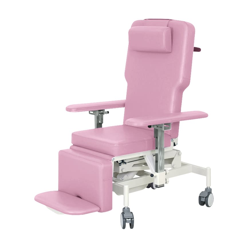 車いす式油圧ストレッチャー 24-7163-0007 ビニルレザーピンク 高田ベッド製作所 TB-1398(76X180X50-80
