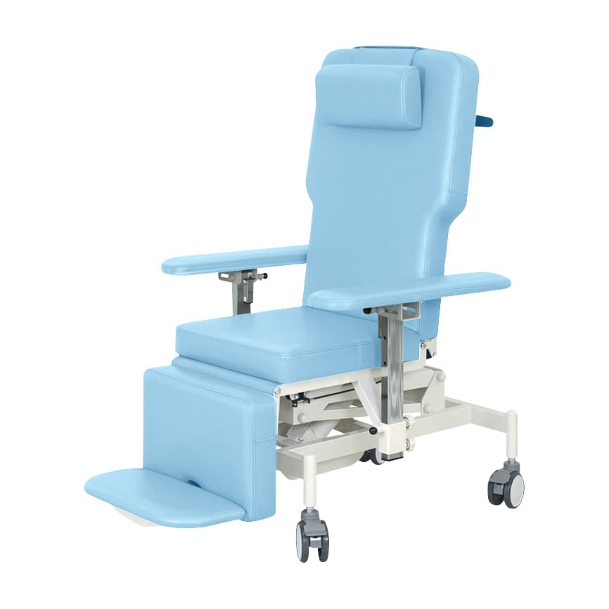 車いす式油圧ストレッチャー 24-7163-0012 ビニルレザースカイブルー 高田ベッド製作所 TB-1398(76X180X50-80