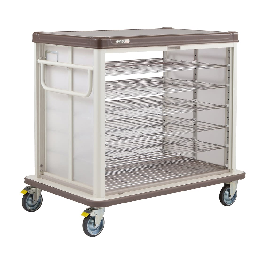 常温配膳車COO(シャッター・ベーシ 24-7178-0102 カフェブラウン エレクター JCSB36R(36マイヨウ)