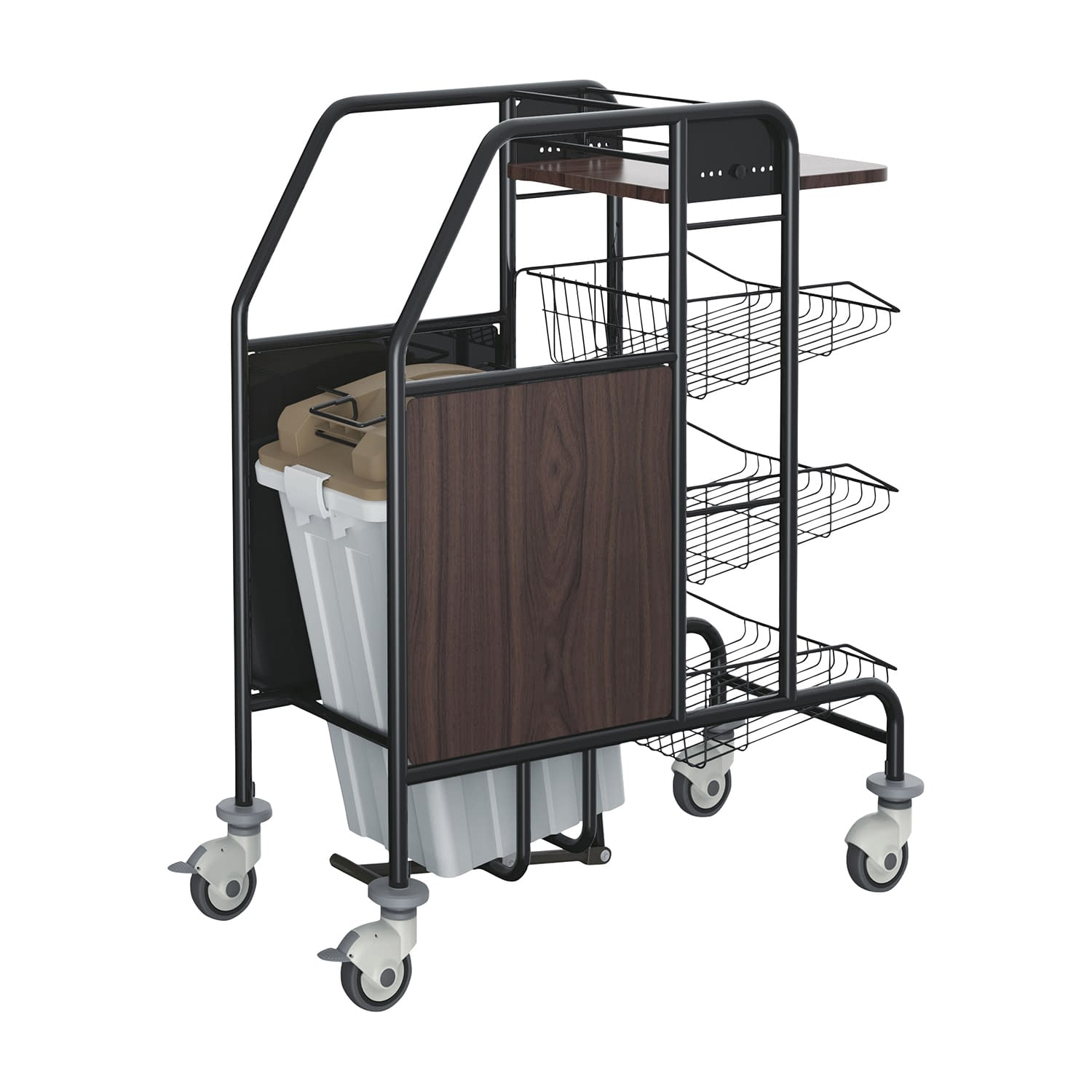 オムツ交換カート48 24-7182-00 KAWAJUN MCR070KB(ブラック)