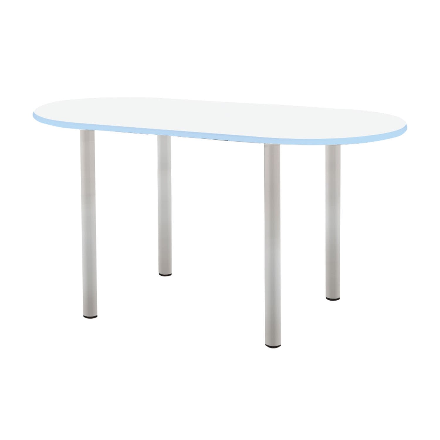 ナーステーブル（パステル／楕円形） NASC-1812R 24782001 ライトブルー（W1800×D1200×H900mm ライトブルー