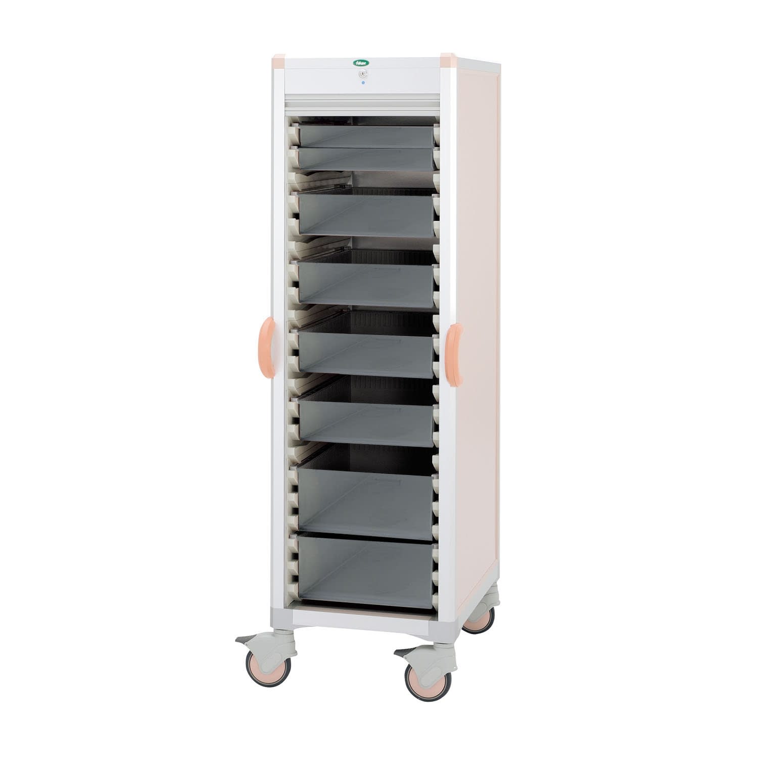 材料搬送カート 24-7157-0003 透明 サカセ化学工業 C46-AS10207B(ピーチ)