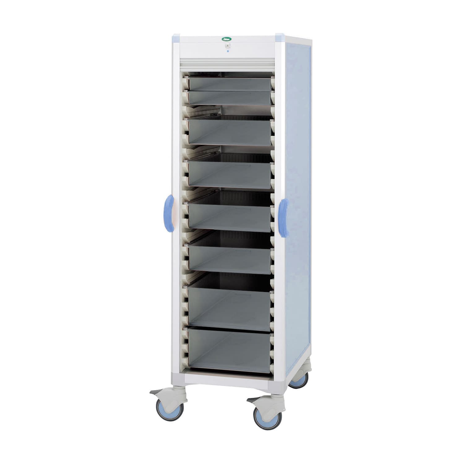 材料搬送カート 24-7157-0103 透明 サカセ化学工業 C46-AS10207B(ブルー)