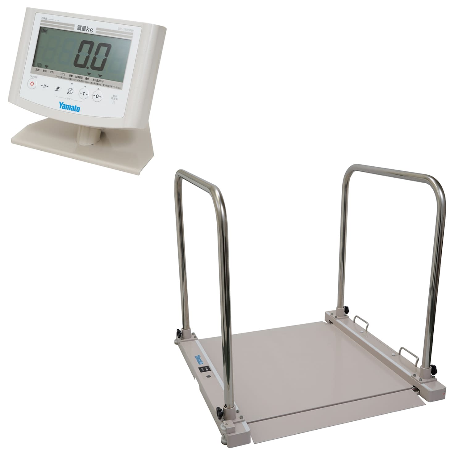 ヤマト バリアフリー体重計(検定品) 手すり/セパレート 24-7266-03 大和製衡 DP-7500PW-TS(スリスセパレ