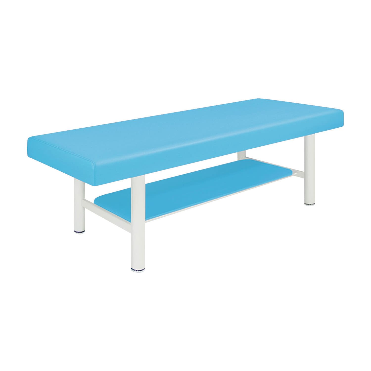 診察台 24-7296-0012 ビニルレザースカイブルー 高田ベッド製作所 TB-908-5(60X180X55CM