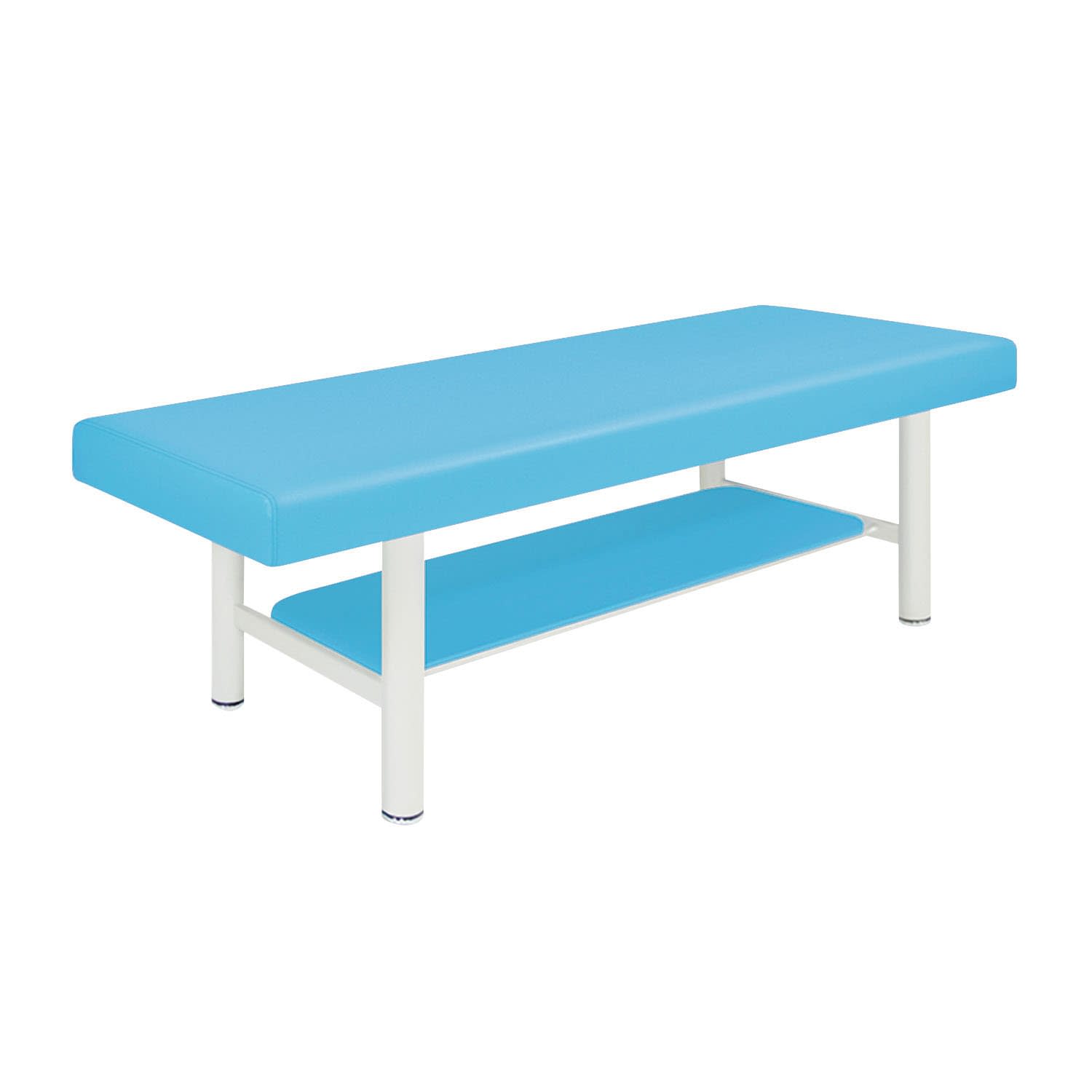 診察台 24-7296-0212 ビニルレザースカイブルー 高田ベッド製作所 TB-908-5(70X180X55CM