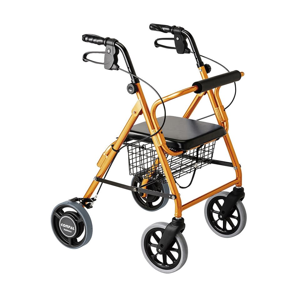 歩行車 ハッピーIINB(抑速ブレーキ 24-7766-01 竹虎 117008(オレンジメタリック)