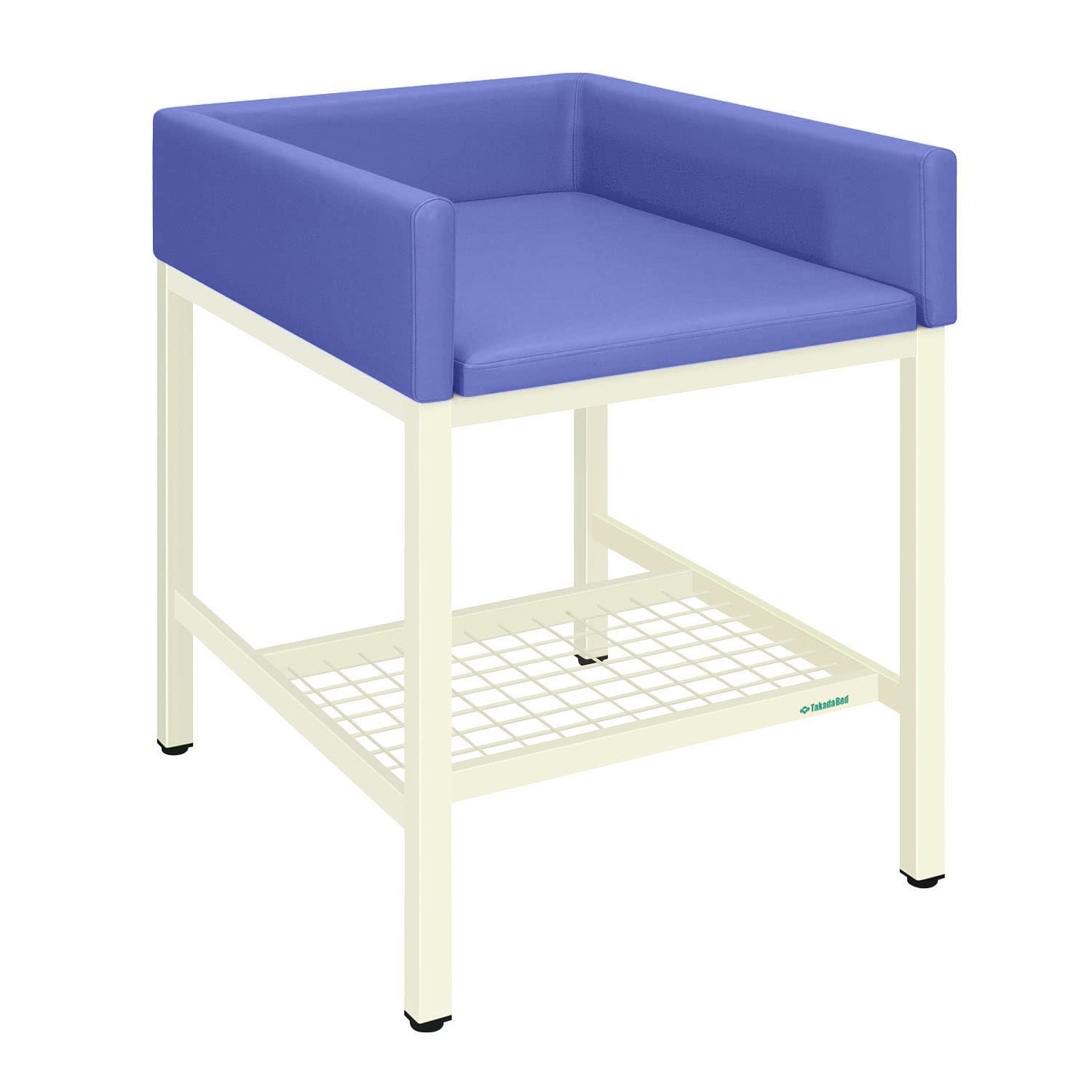 オムツ交換台(縦型) 24-7426-0106 ビニルレザーライトブルー 高田ベッド製作所 TB-721-01(75X90X108)