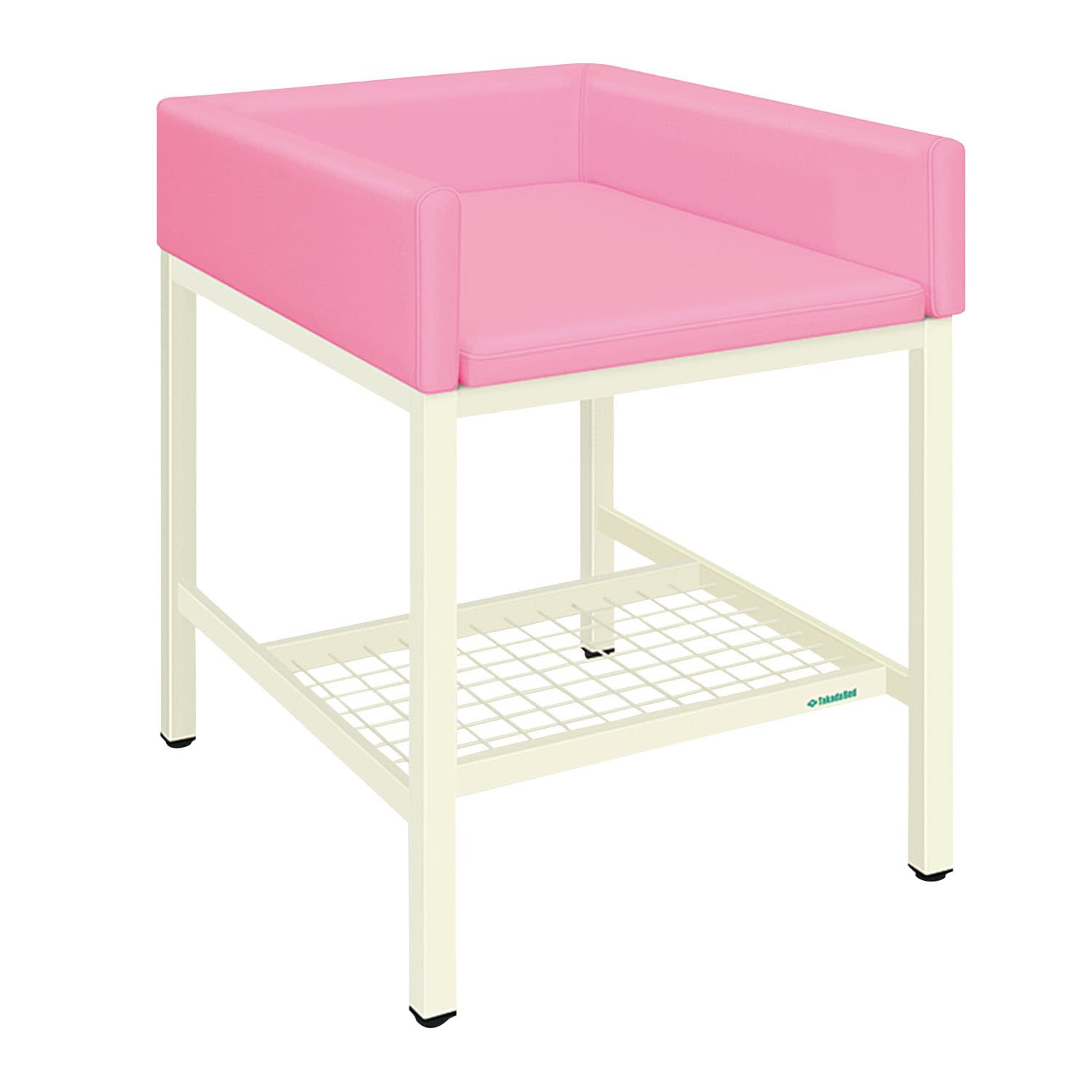 オムツ交換台(縦型) 24-7426-0107 ビニルレザーピンク 高田ベッド製作所 TB-721-01(75X90X108)