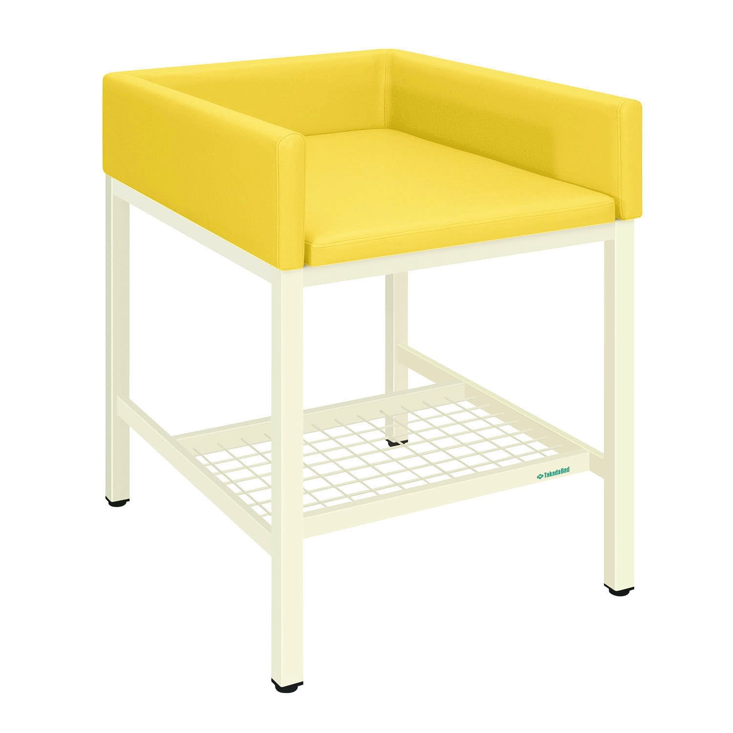 オムツ交換台(縦型) 24-7426-0108 ビニルレザーイエロー 高田ベッド製作所 TB-721-01(75X90X108)