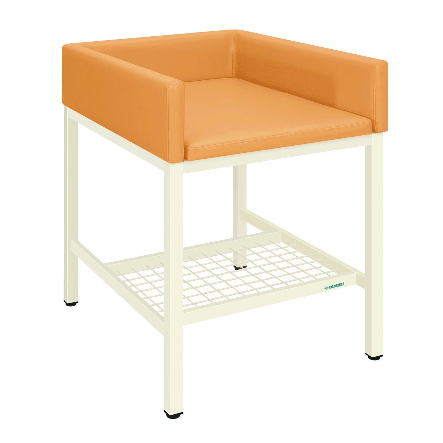 オムツ交換台(縦型) 24-7426-0110 ビニルレザーオレンジ 高田ベッド製作所 TB-721-01(75X90X108)