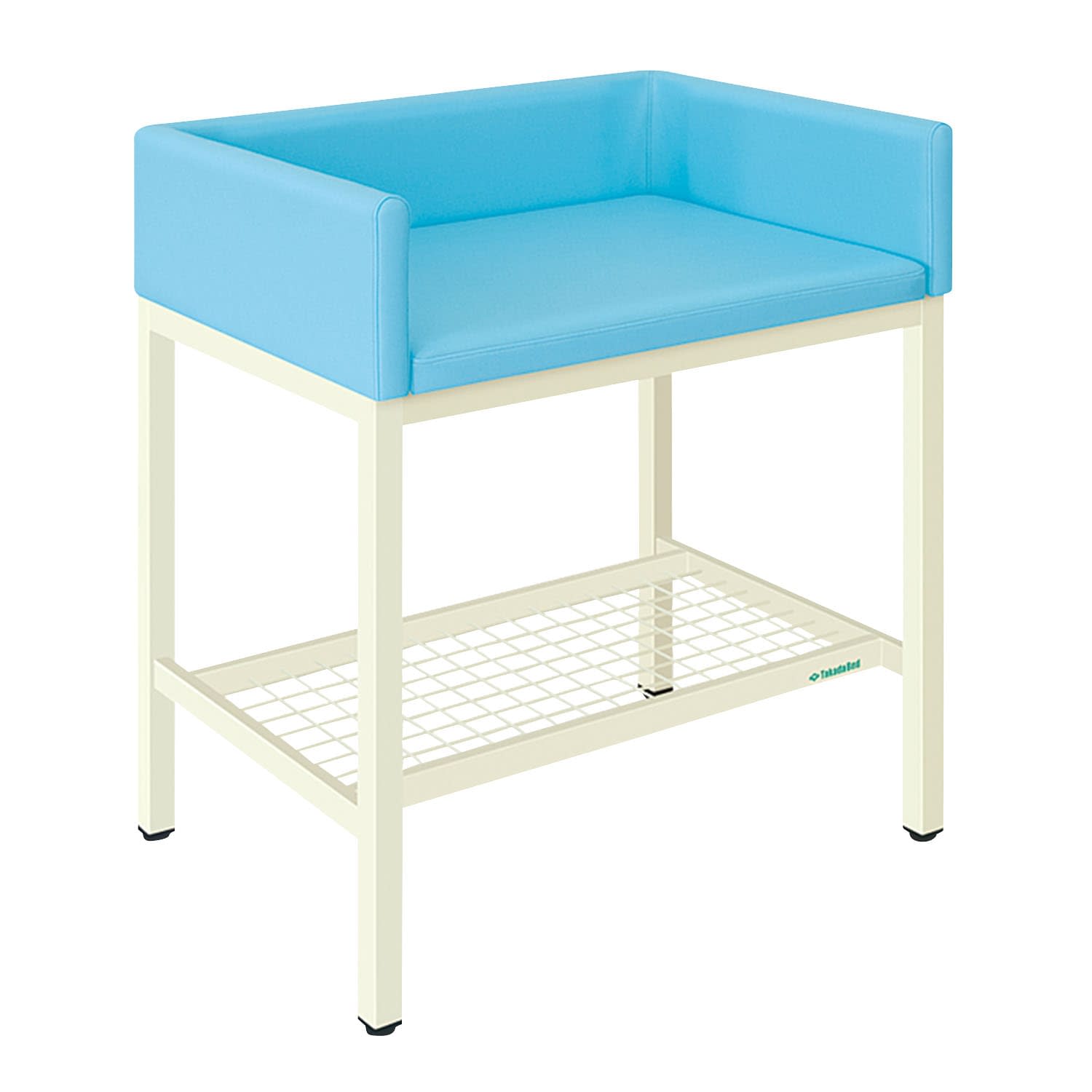 オムツ交換台(縦型) 24-7426-0212 ビニルレザースカイブルー 高田ベッド製作所 TB-721-01(80X95X103)