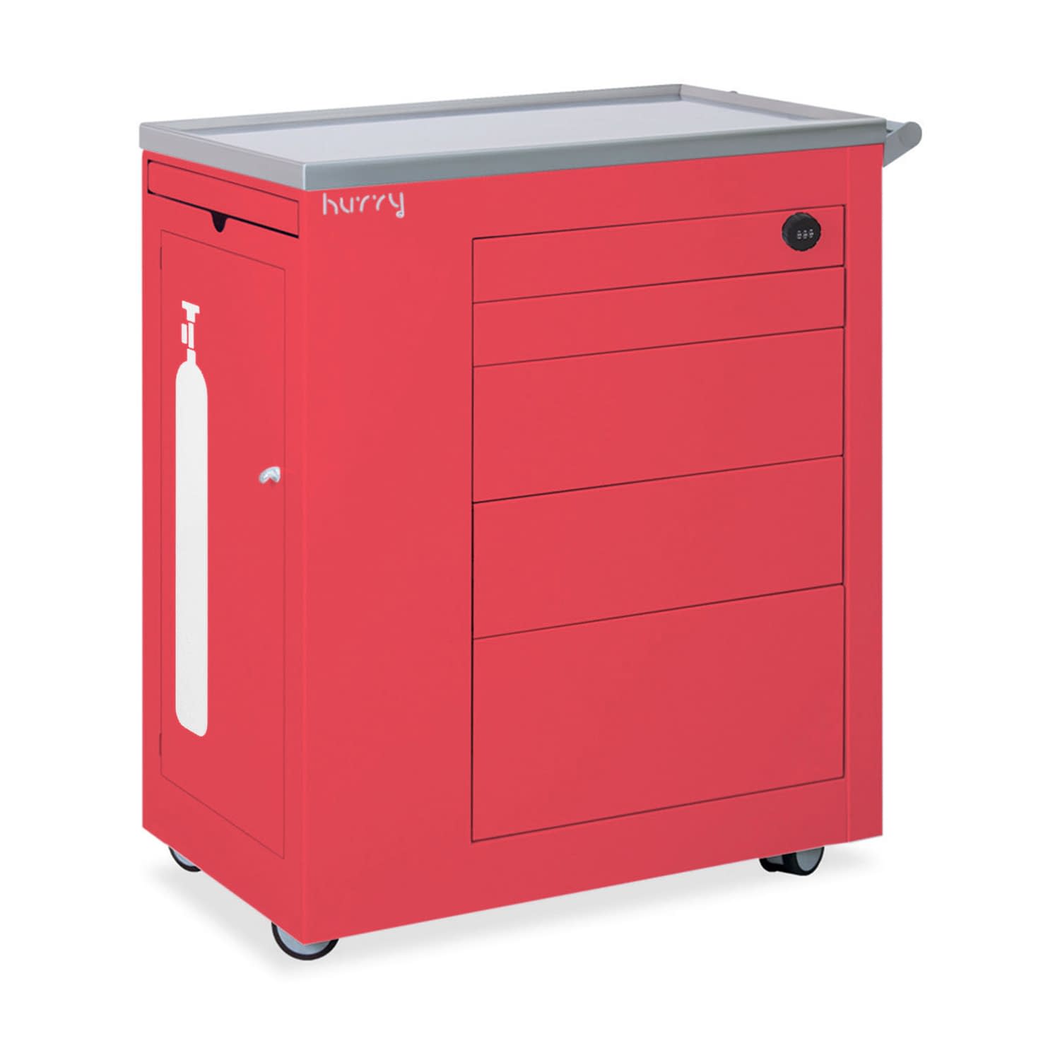 救急カート hurry 24-7844-01 高田ベッド製作所 TB-1442(レッド)