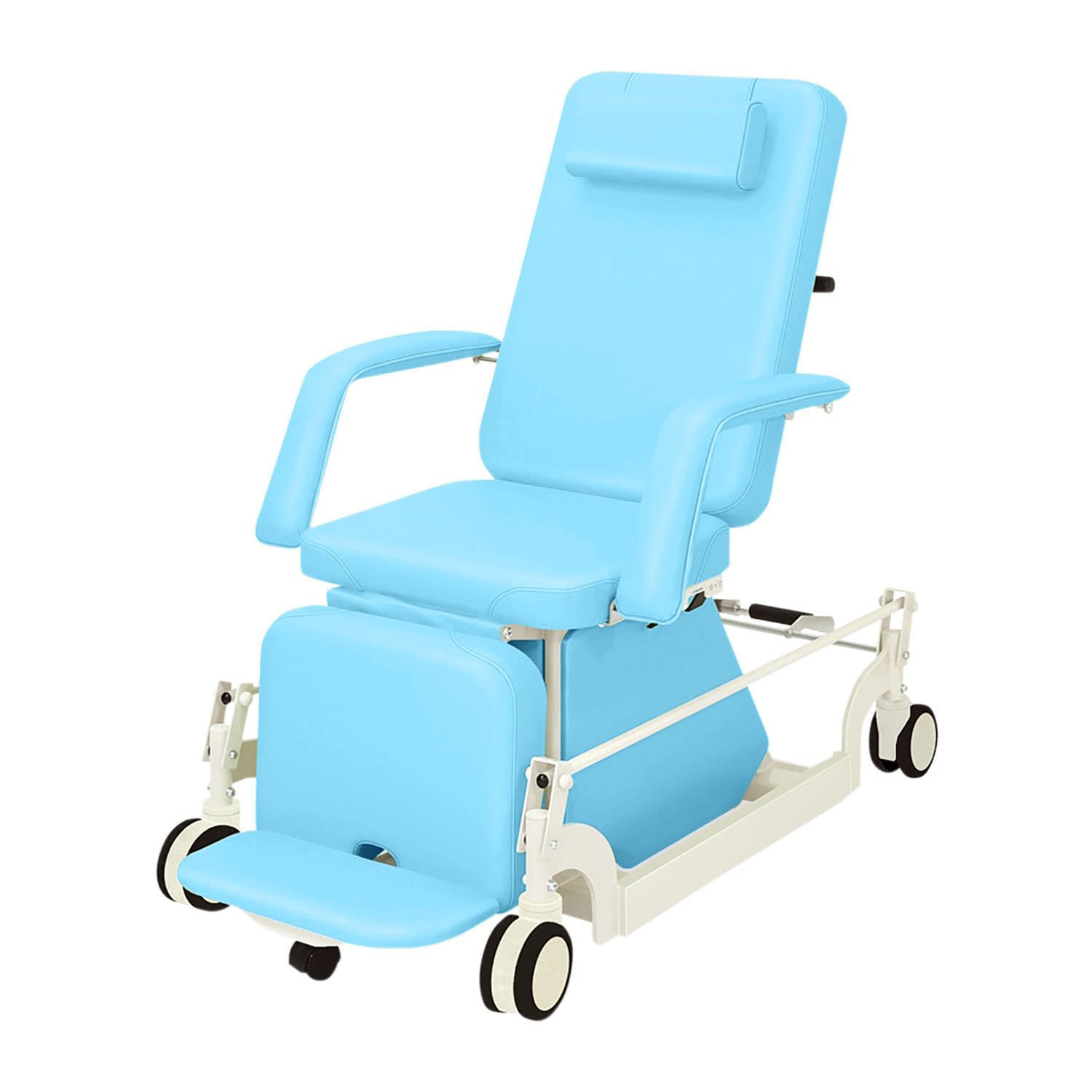 治療チェアー(CLC付) 24-7551-0012 ビニルレザースカイブルー 高田ベッド製作所 TB-1066