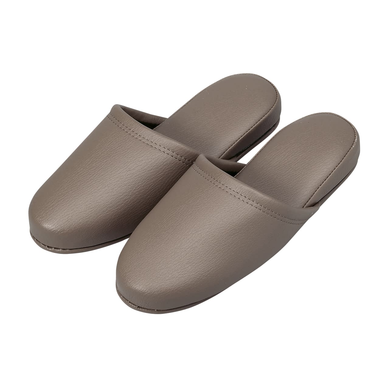 名入れ抗菌レザー調スリッパ 23-5559-0101 キャメルブラウン オーミケンシ 10ソクグミ