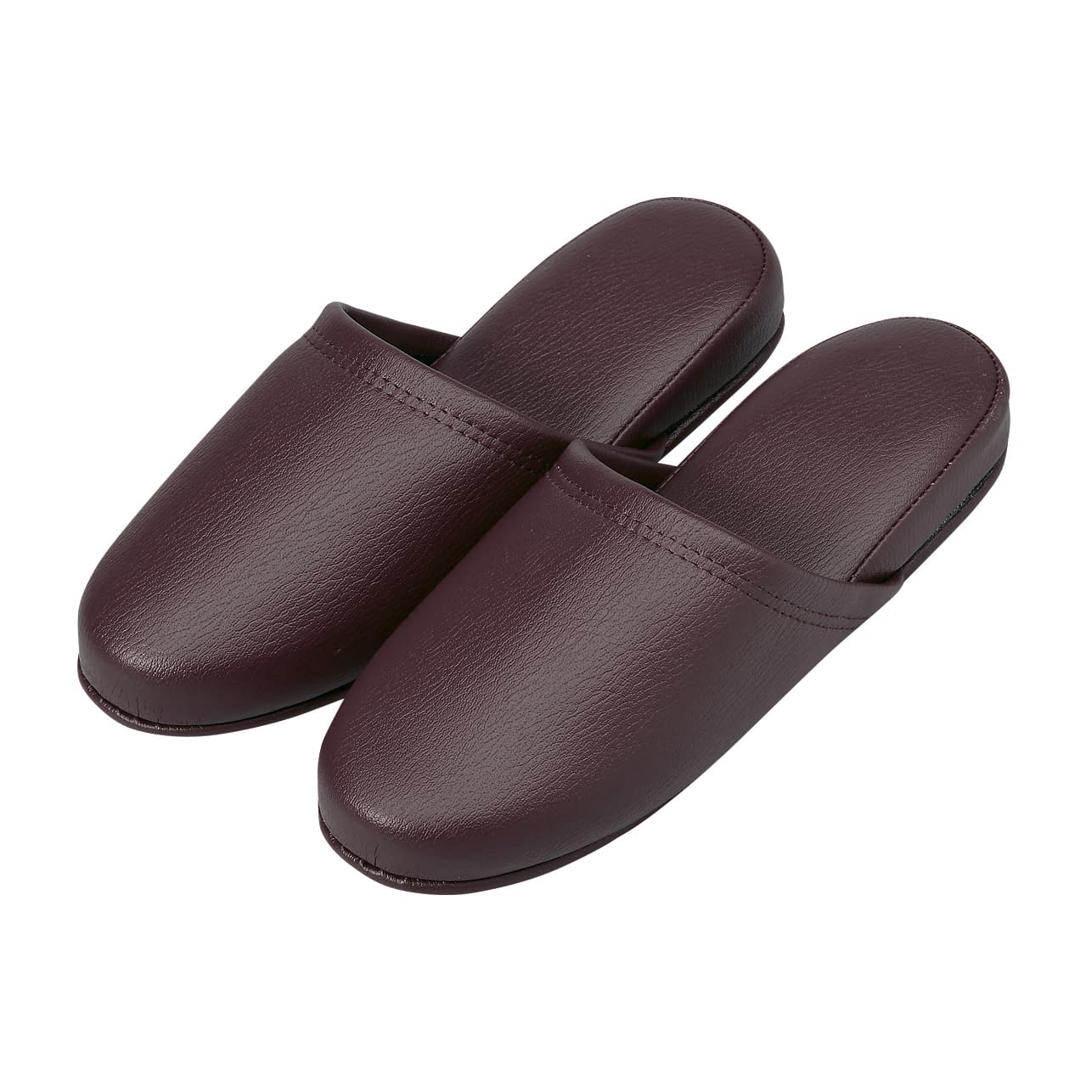 名入れ抗菌レザー調スリッパ 23-5559-0102 ダークワイン オーミケンシ 10ソクグミ