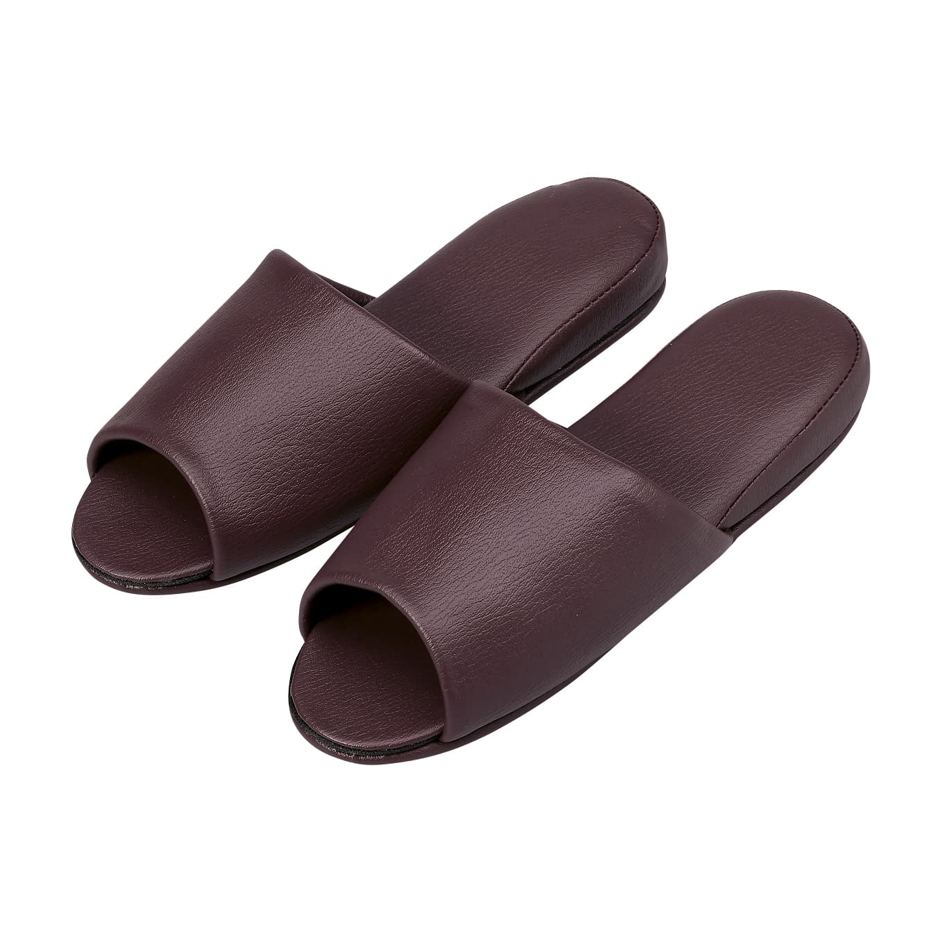 名入れ抗菌レザー調スリッパ(前開き) 23-5560-0120 ダークワイン オーミケンシ 10ソクグミ
