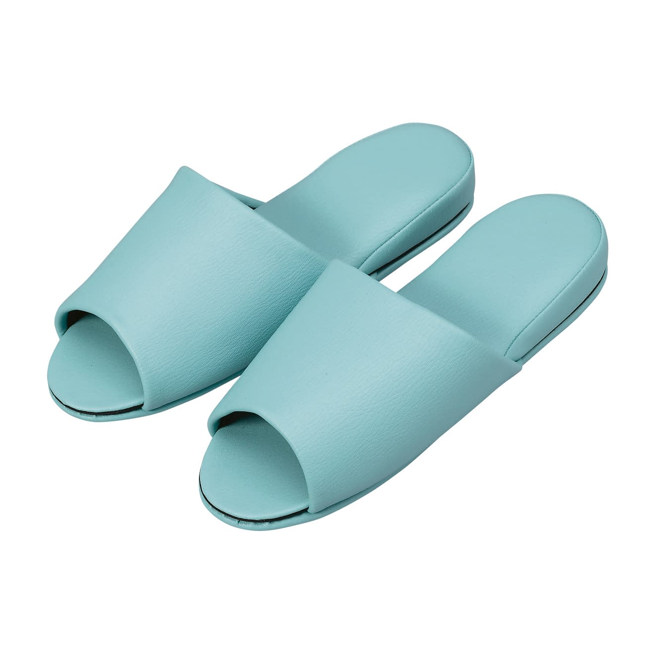 名入れ抗菌レザー調スリッパ(前開き) 23-5560-0125 グリーン オーミケンシ 10ソクグミ