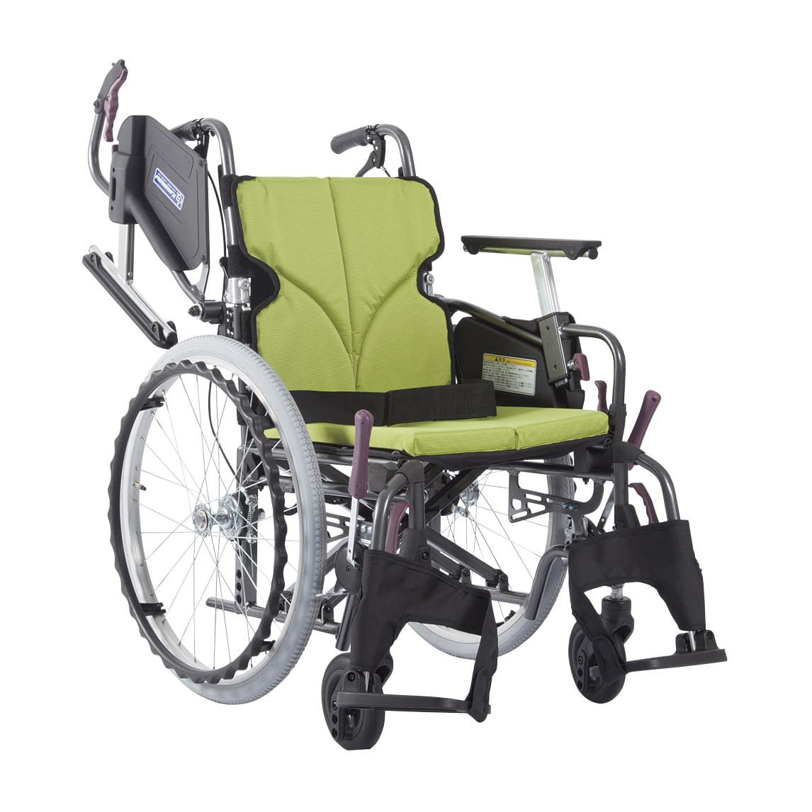 低床車いす(アルミ製)自走用 24-7621-0103 若葉色No.85 カワムラサイクル KMD-C20-40-LO