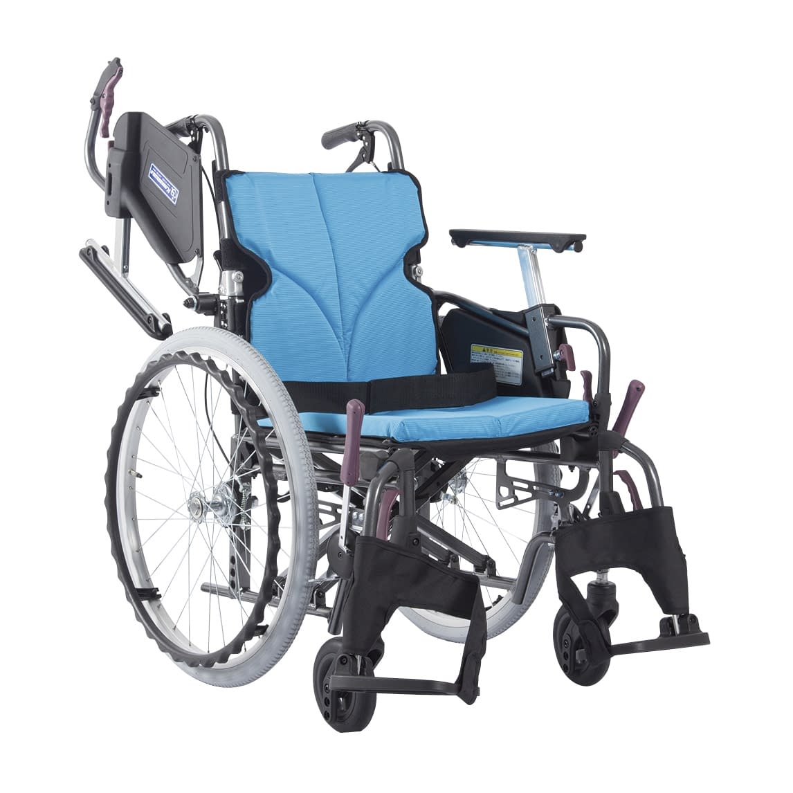 低床車いす(アルミ製)自走用 24-7621-0202 ライトブルーNo.83 カワムラサイクル KMD-C20-42-LO