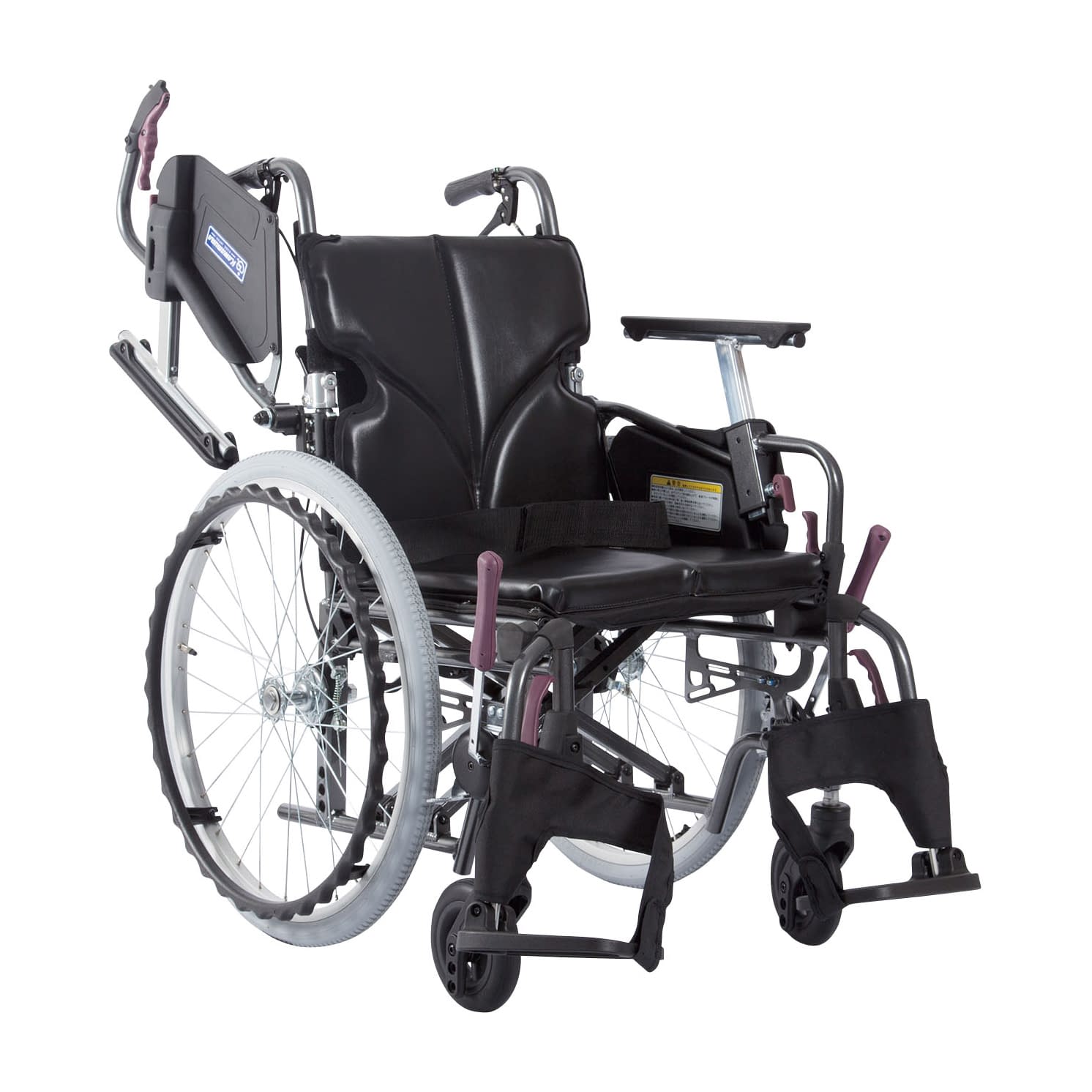 低床車いす(アルミ製)自走用 24-7621-0209 エコブラックNo.88 カワムラサイクル KMD-C20-42-LO