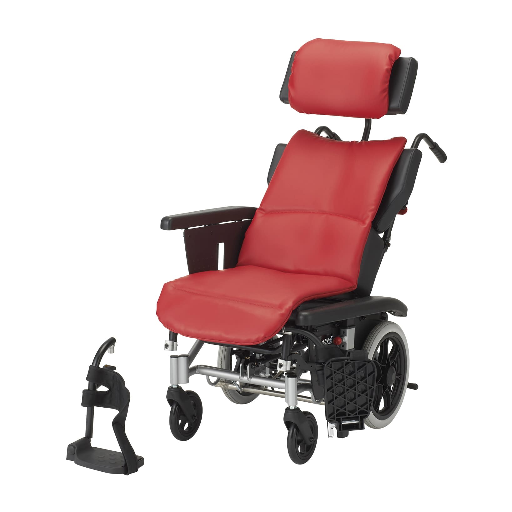 車いす ラクレスト 24-7626-00 ピジョン PR-2000(ワインレッド)