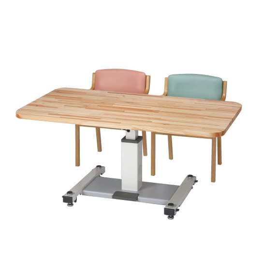 昇降式木製テーブル 昇降式テーブル(アイボリー) 23-2095-00 プラス CS-159A(W1500XD900