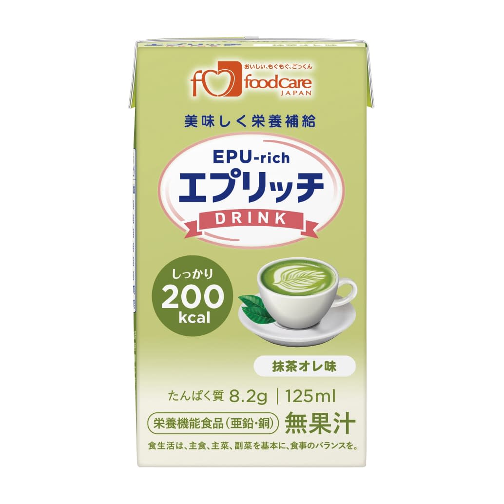 エプリッチドリンク(栄養補助飲料) 抹茶オレ風味 24-7706-00 フードケア マッチャオレフウミ(125ML)24ホン