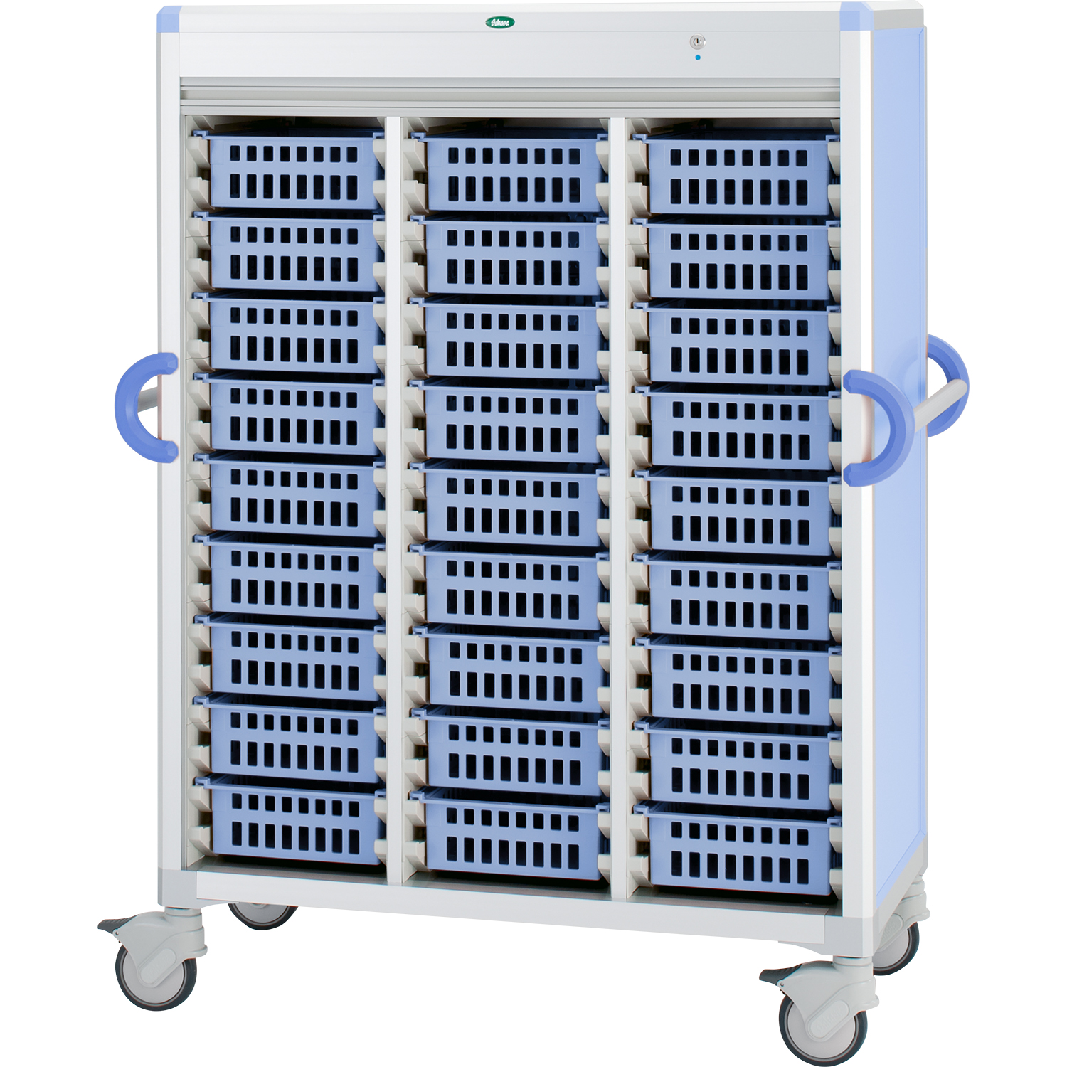 注射薬カート(27床用) PB34-10バスケットタイプ 24-8006-0102 バスケット：ブルー サカセ化学工業 C34-TNS318SB(ブルー)