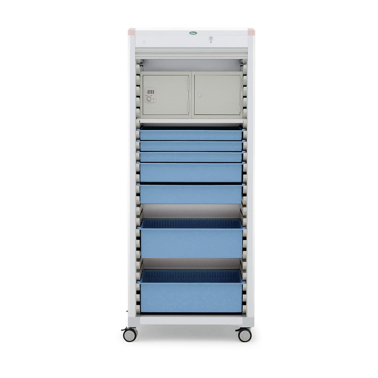 臨時・持参薬キャビネット 24-8011-0002 トレー：ブルー サカセ化学工業 MR64-AS101B5B(ピーチ)