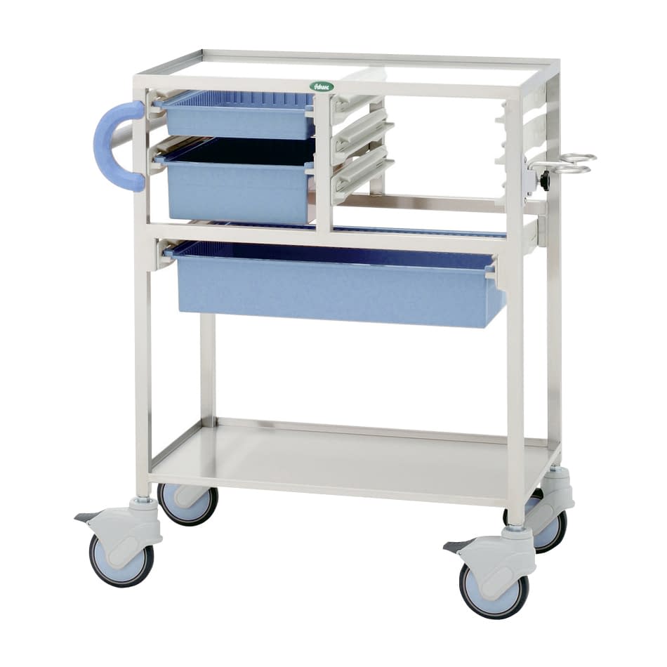 麻酔カート 24-8014-0102 トレー：ブルー サカセ化学工業 C34-T2010M01B(ブルー)