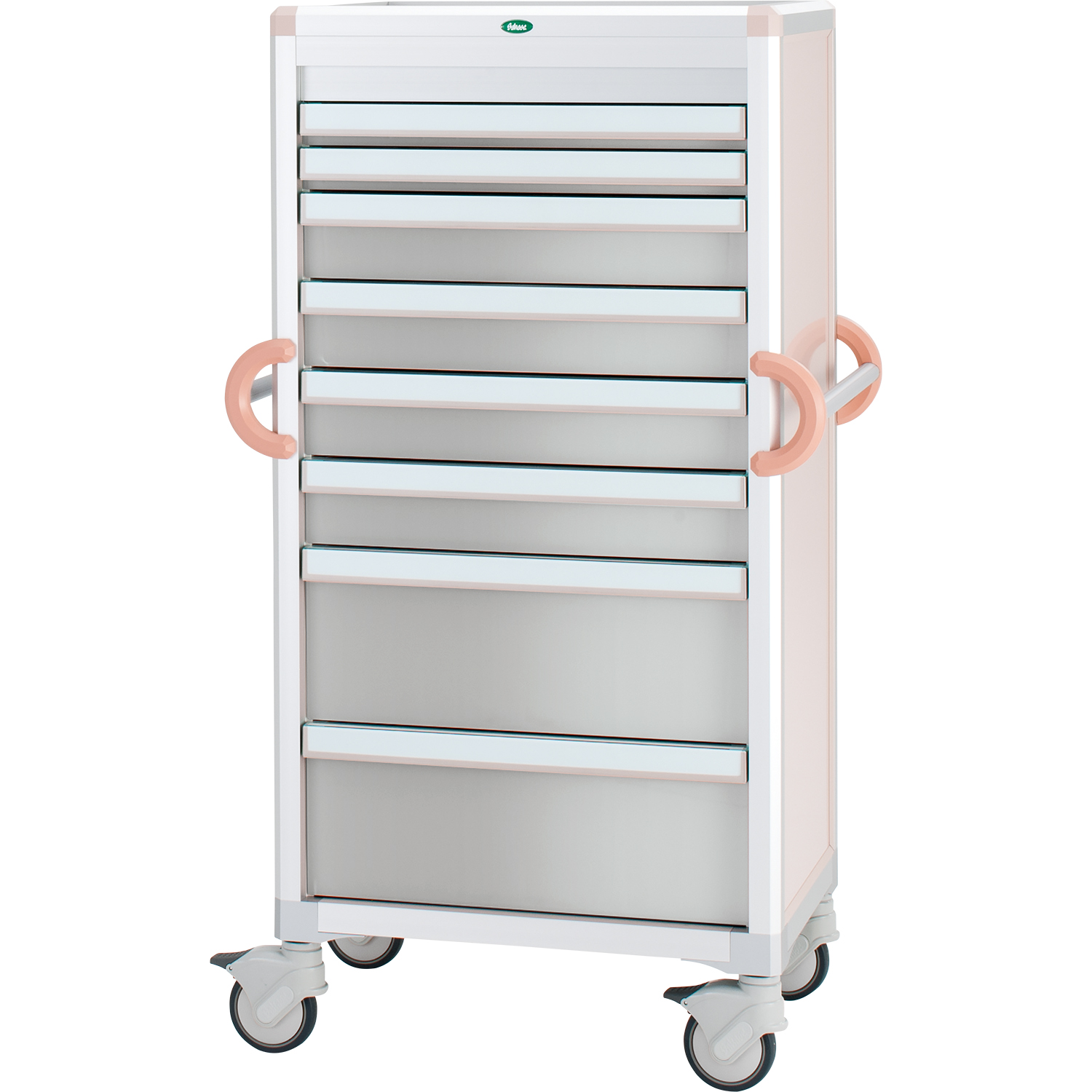 材料搬送カート 24-8017-0003 トレー：透明 サカセ化学工業 C60-A10181B(ピーチ)