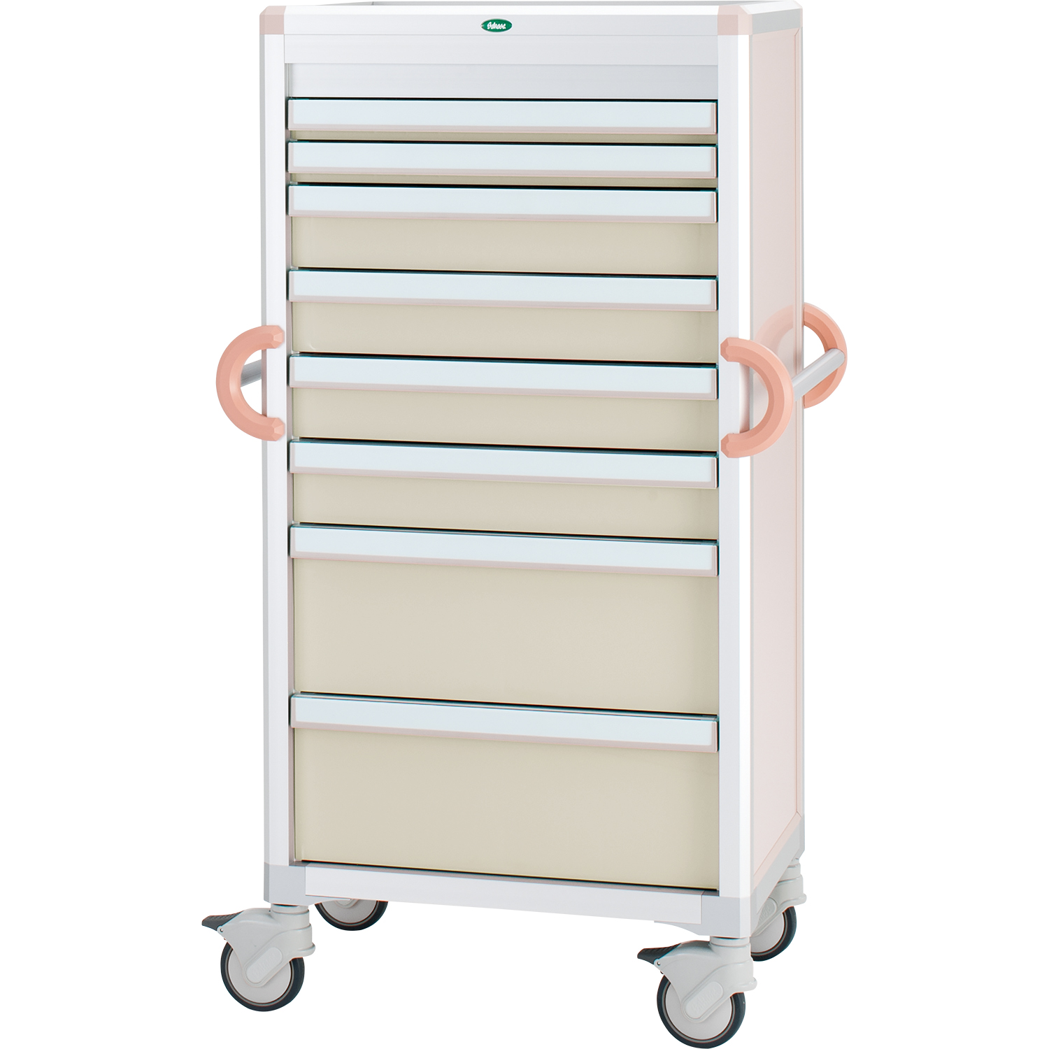 材料搬送カート 24-8017-0004 トレー：ニュートラル サカセ化学工業 C60-A10181B(ピーチ)