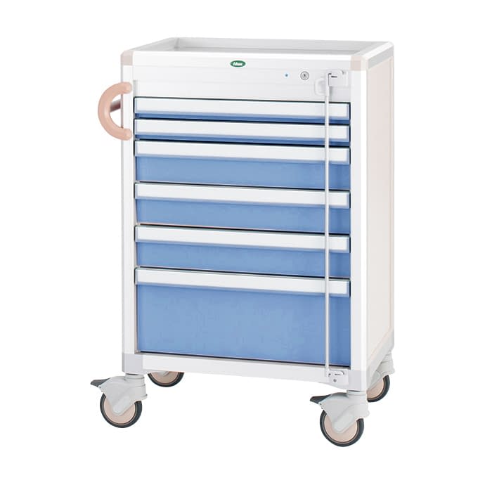 麻酔カート 24-8018-0002 トレー：ブルー サカセ化学工業 C60-A01B(ホンタイ:ピーチ)